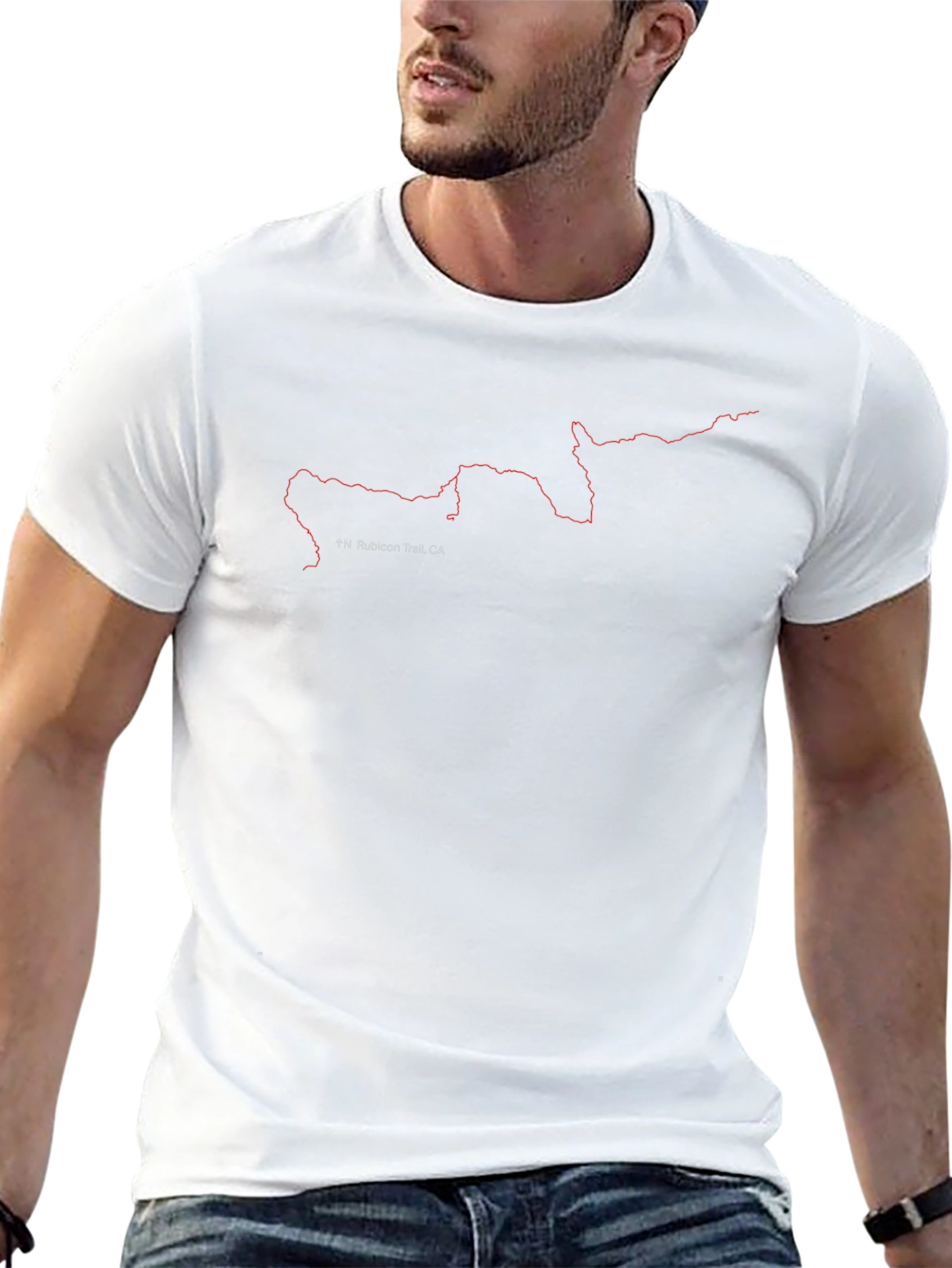 Rubicon Trail Map Black T-Shirt