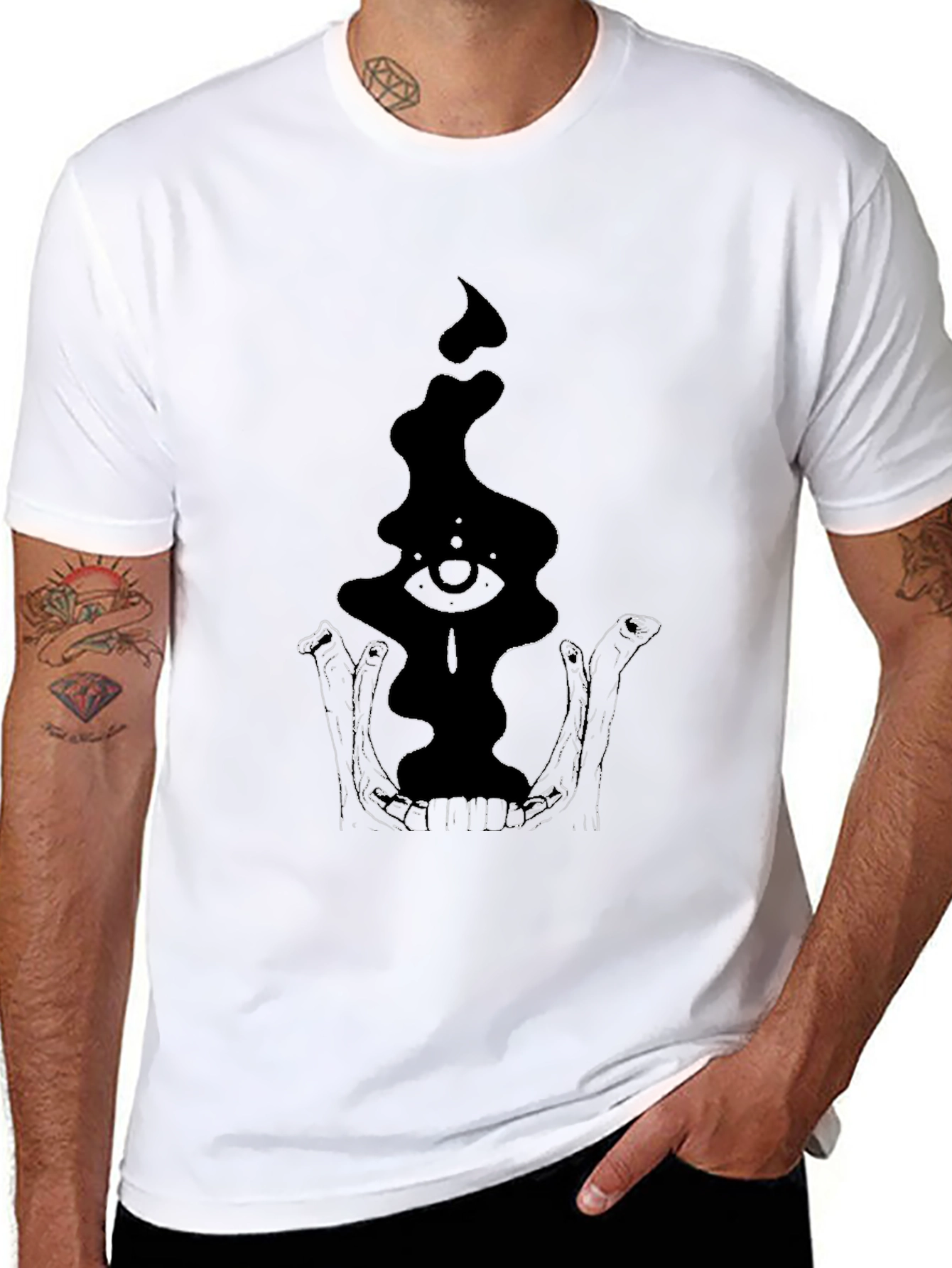 Eye in Skull T-Shirt - Gothic Black Tee