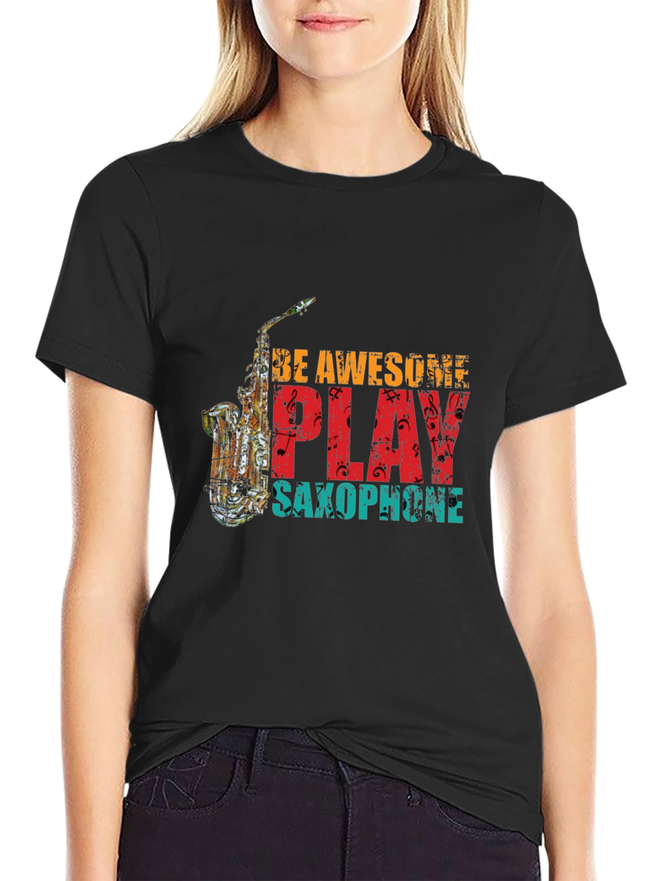 Be Awesome Play Saxophone Graphic Tee