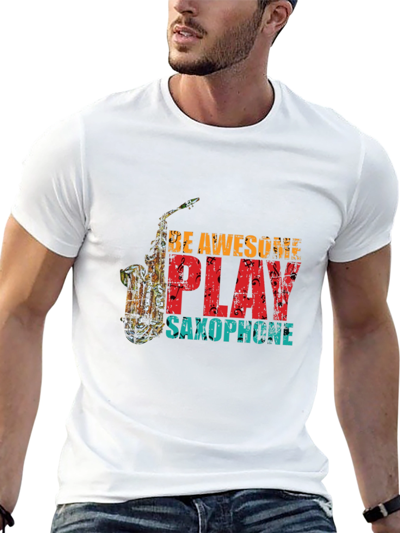 Be Awesome Play Saxophone Graphic Tee