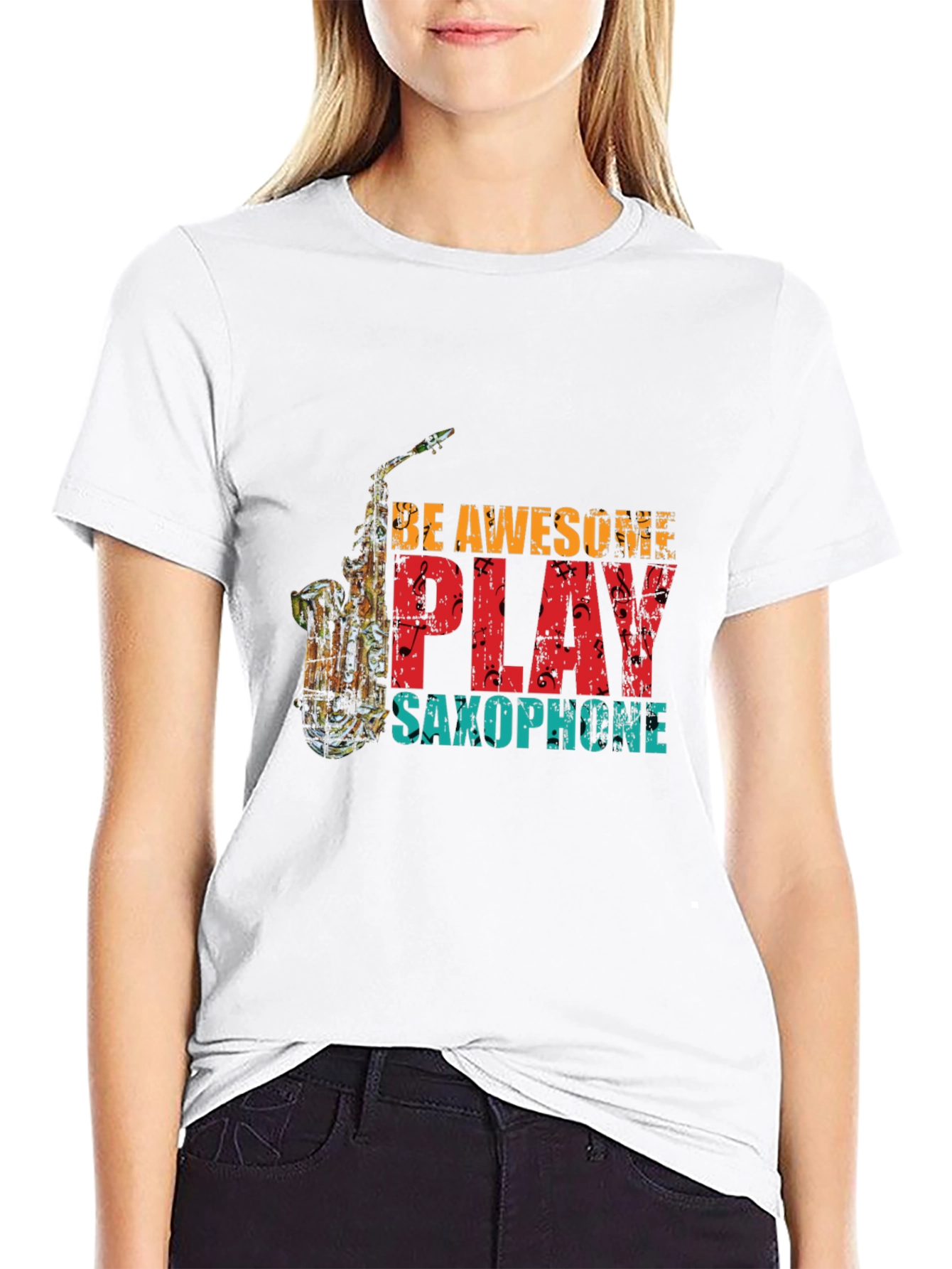 Be Awesome Play Saxophone Graphic Tee