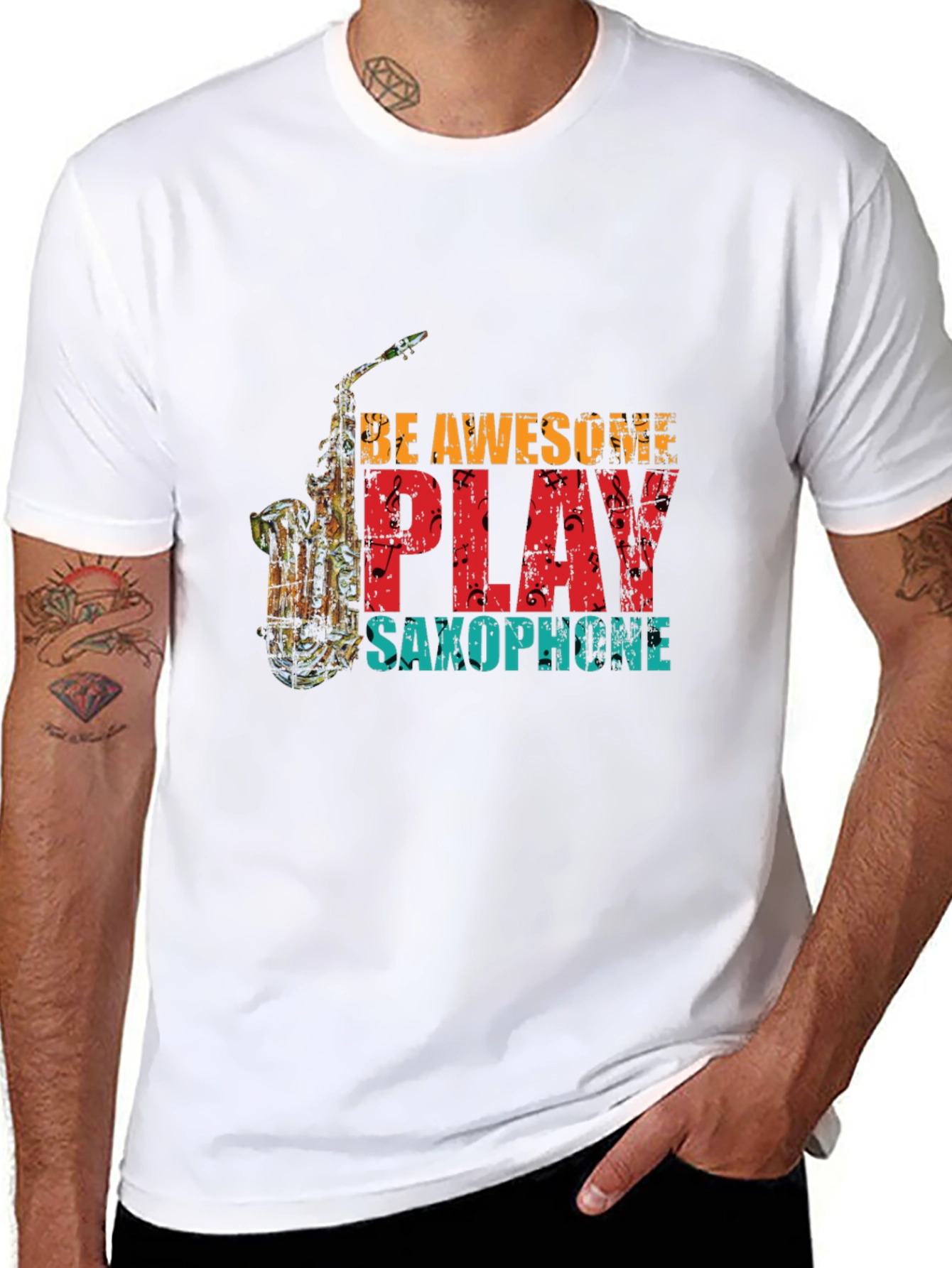 Be Awesome Play Saxophone Graphic Tee