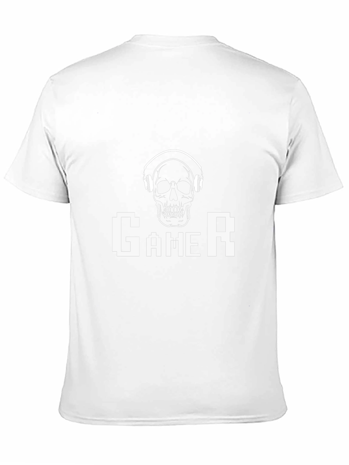 Gamer Skull Graphic Tee - Black Cotton T-Shirt