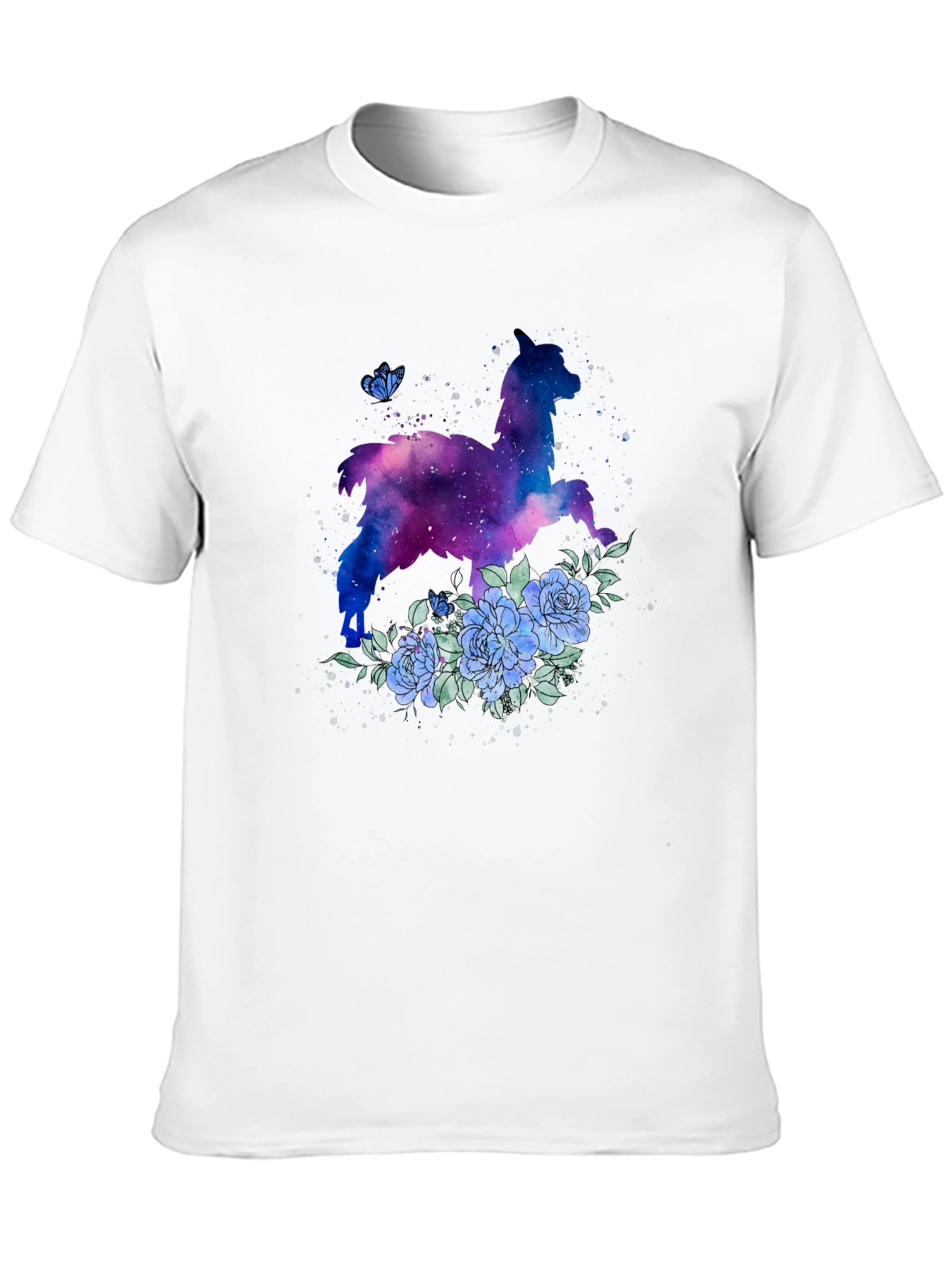 Galaxy Llama Floral T-Shirt