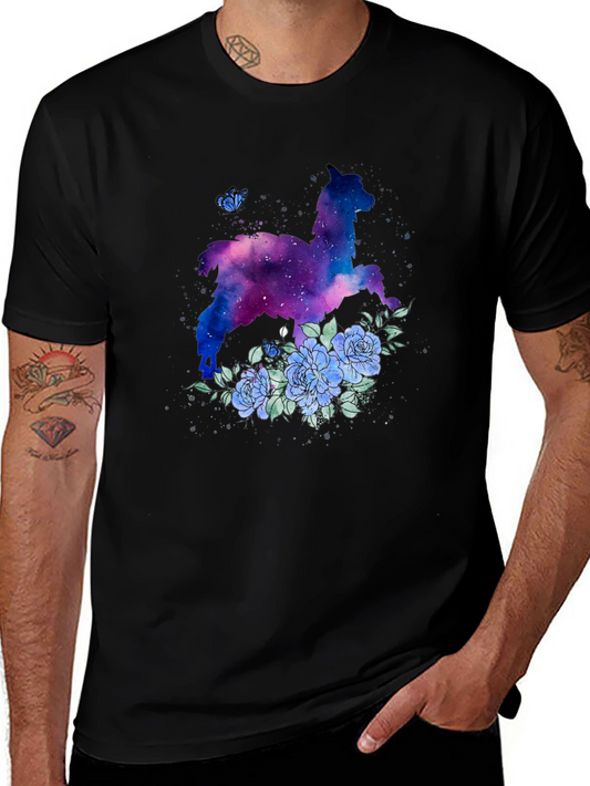 Galaxy Llama Floral T-Shirt