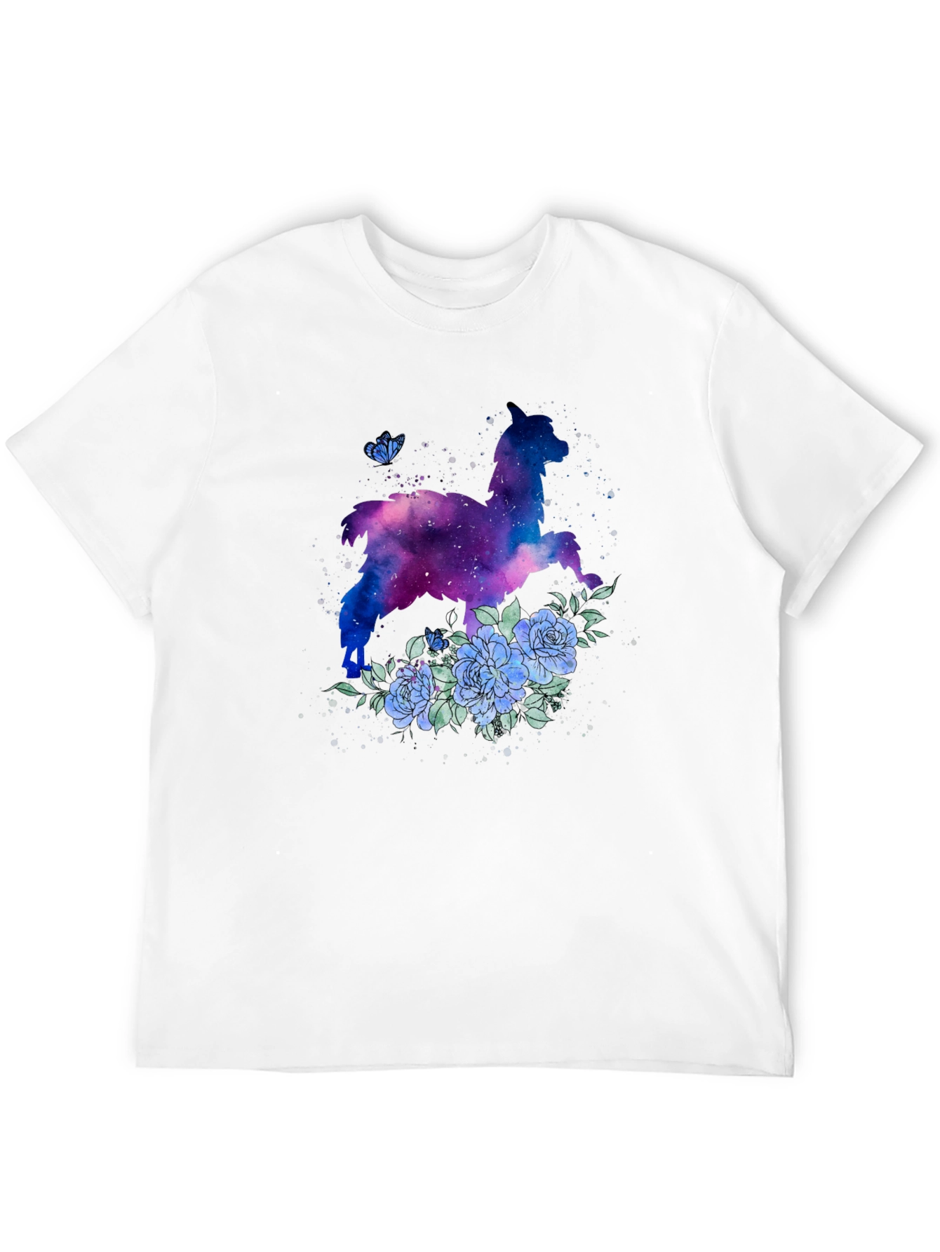 Galaxy Llama Floral T-Shirt