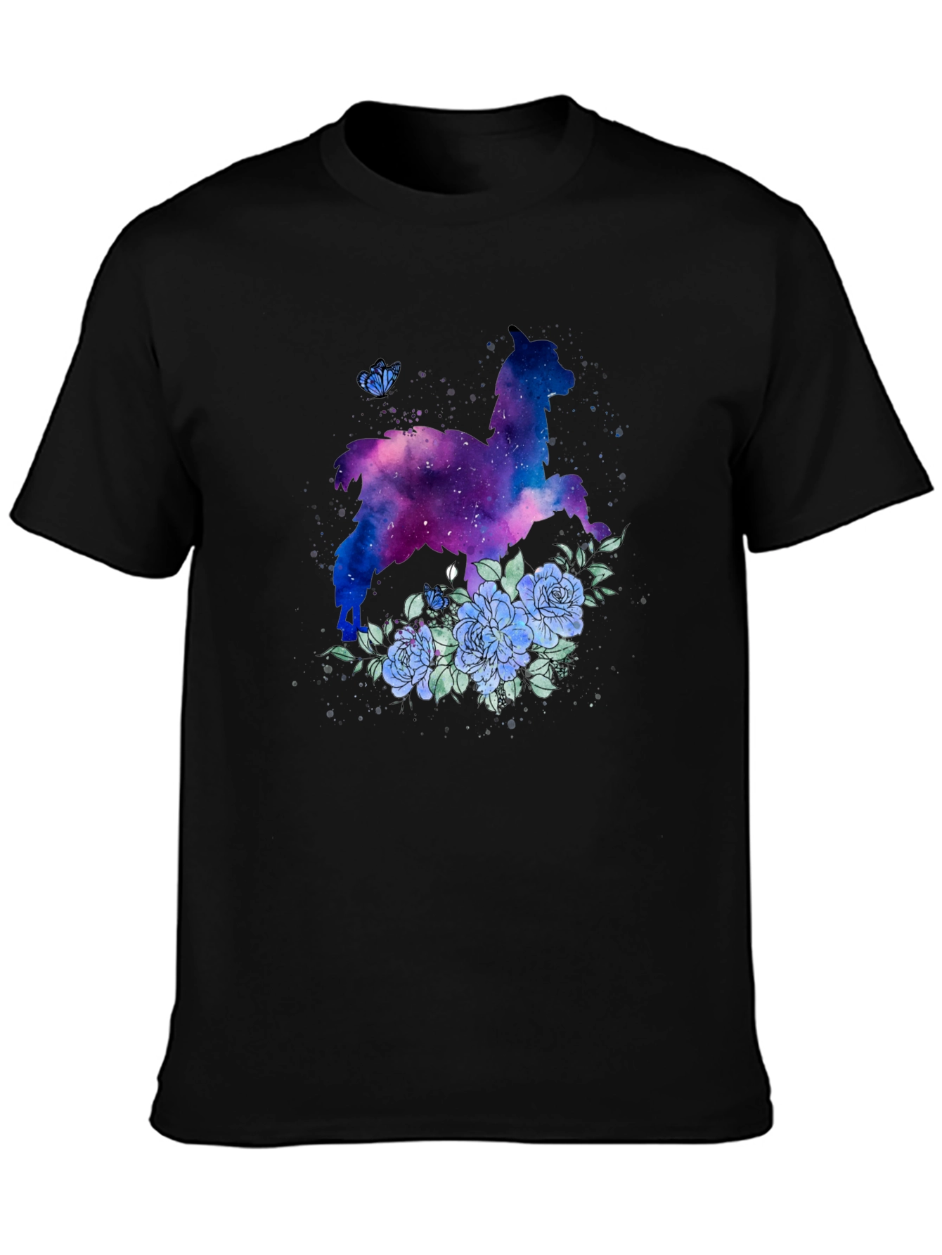 Galaxy Llama Floral T-Shirt