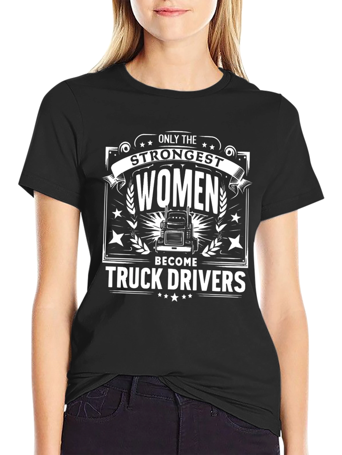 Strongest Women Truck Driver Graphic T-Shirt