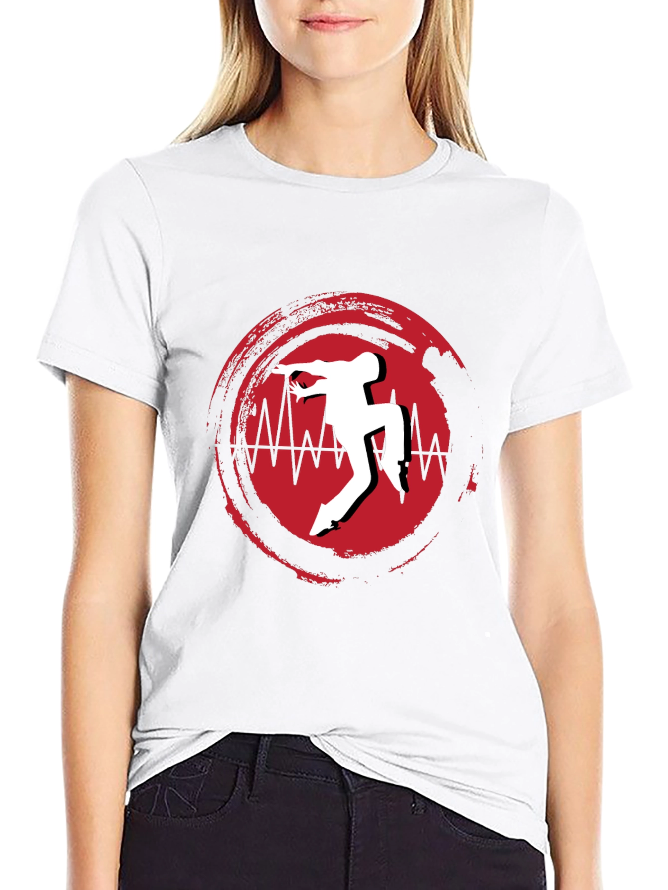Black T-Shirt with Unique Dancer Graphic
