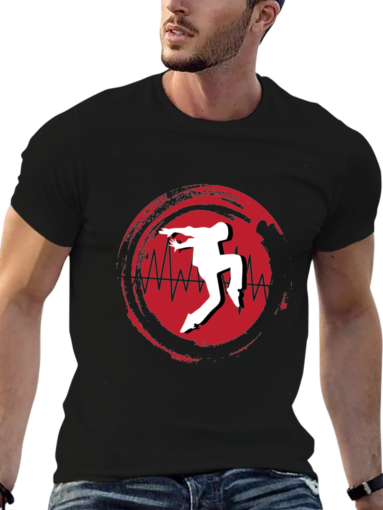 Black T-Shirt with Unique Dancer Graphic