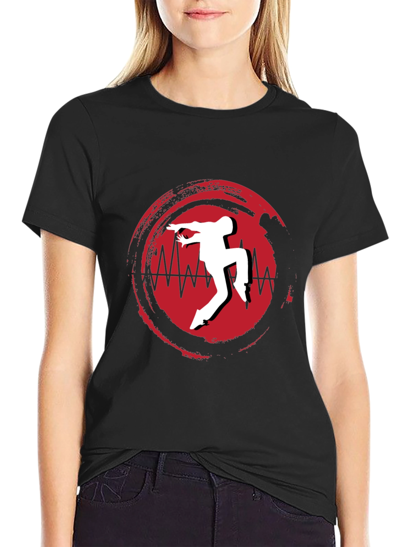Black T-Shirt with Unique Dancer Graphic