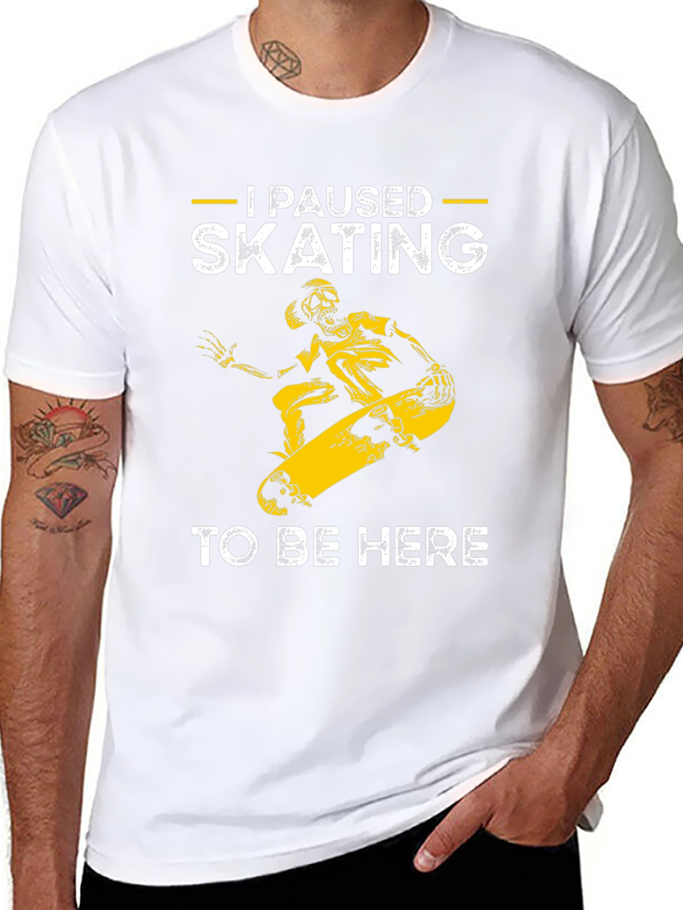 I Paused Skating T-Shirt - Funny Skateboarder Tee