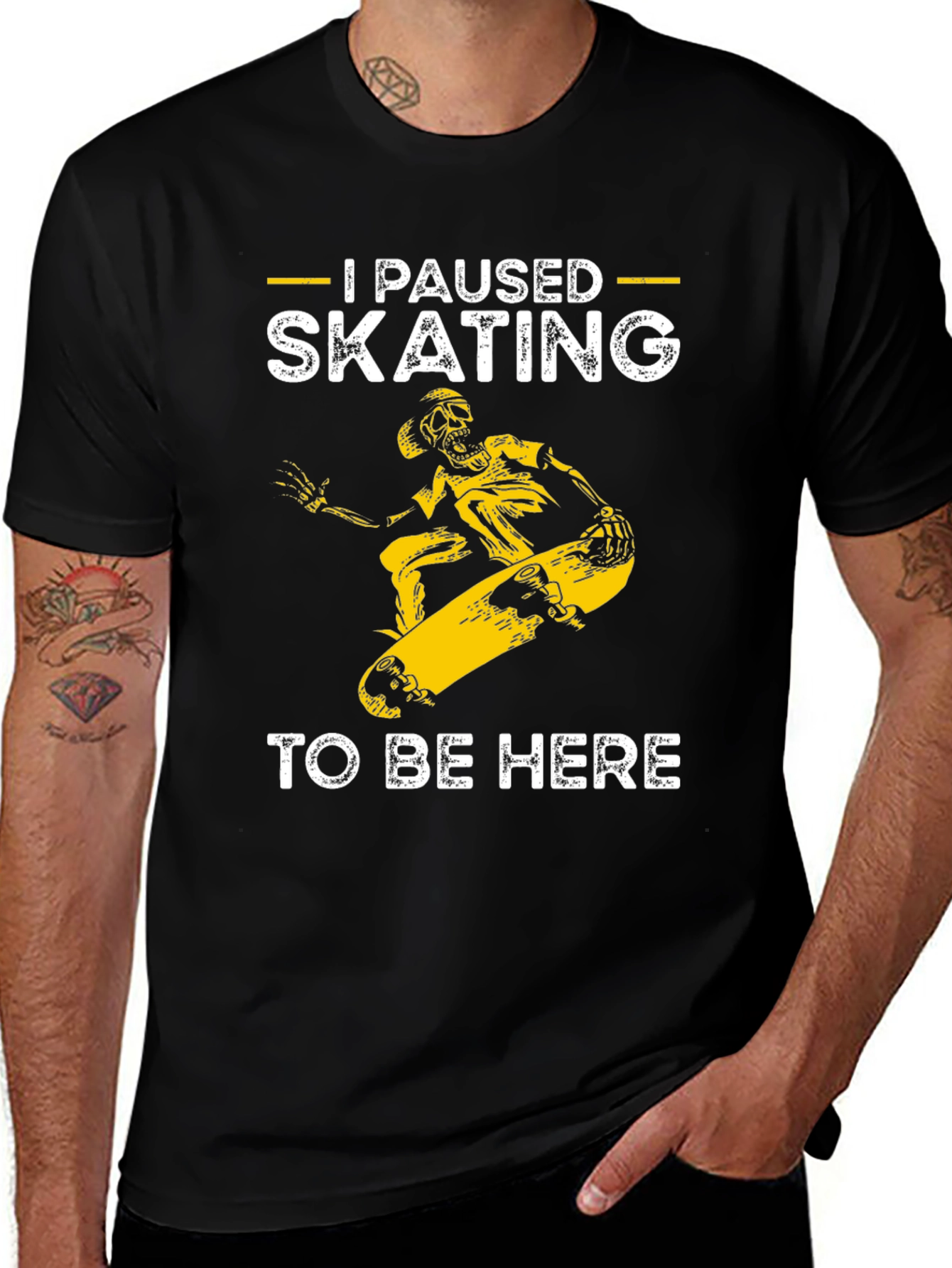 I Paused Skating T-Shirt - Funny Skateboarder Tee