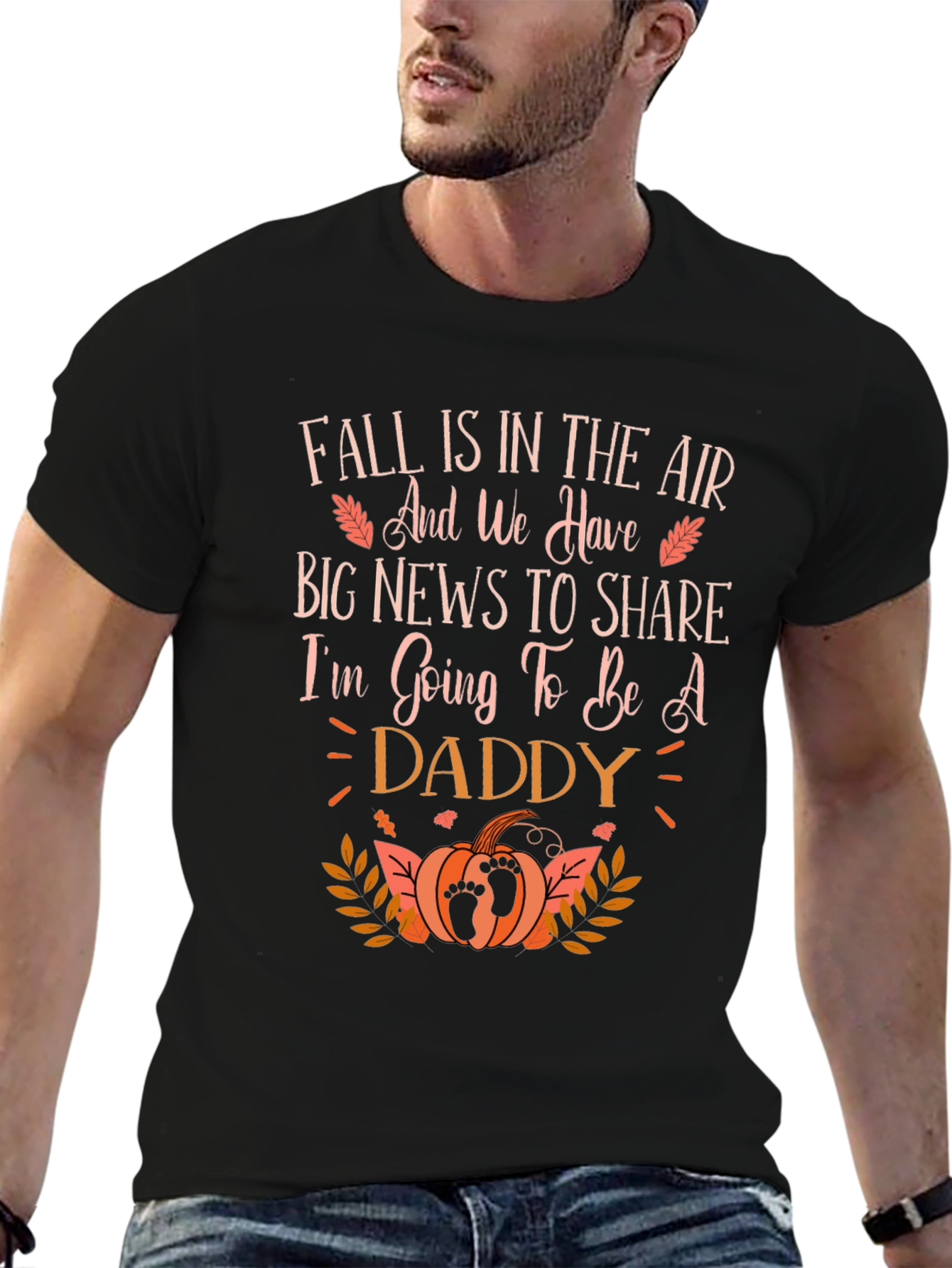 Fall Pregnancy Announcement T-Shirt - Daddy To Be