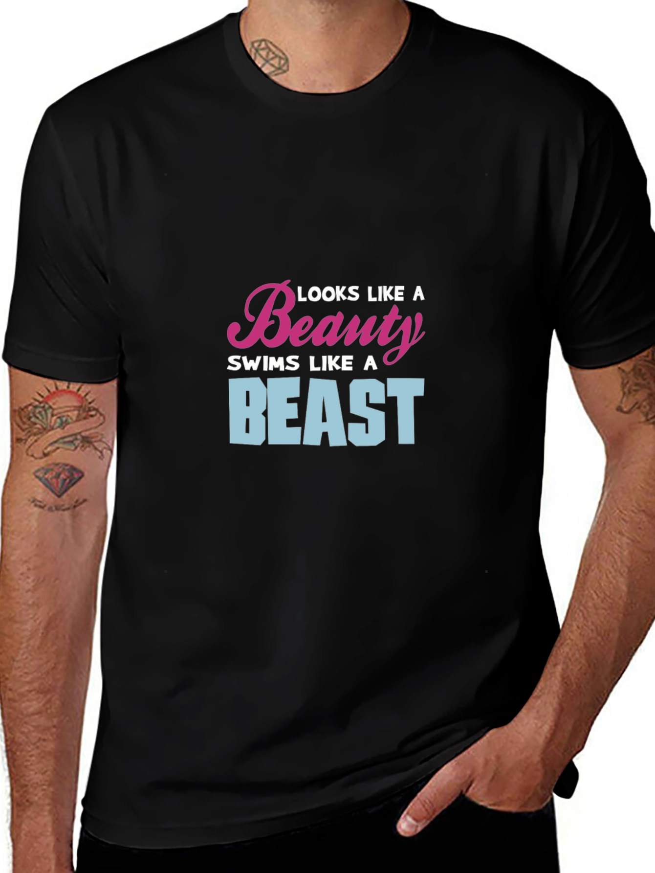 Beauty and Beast Swimmer Graphic Tee