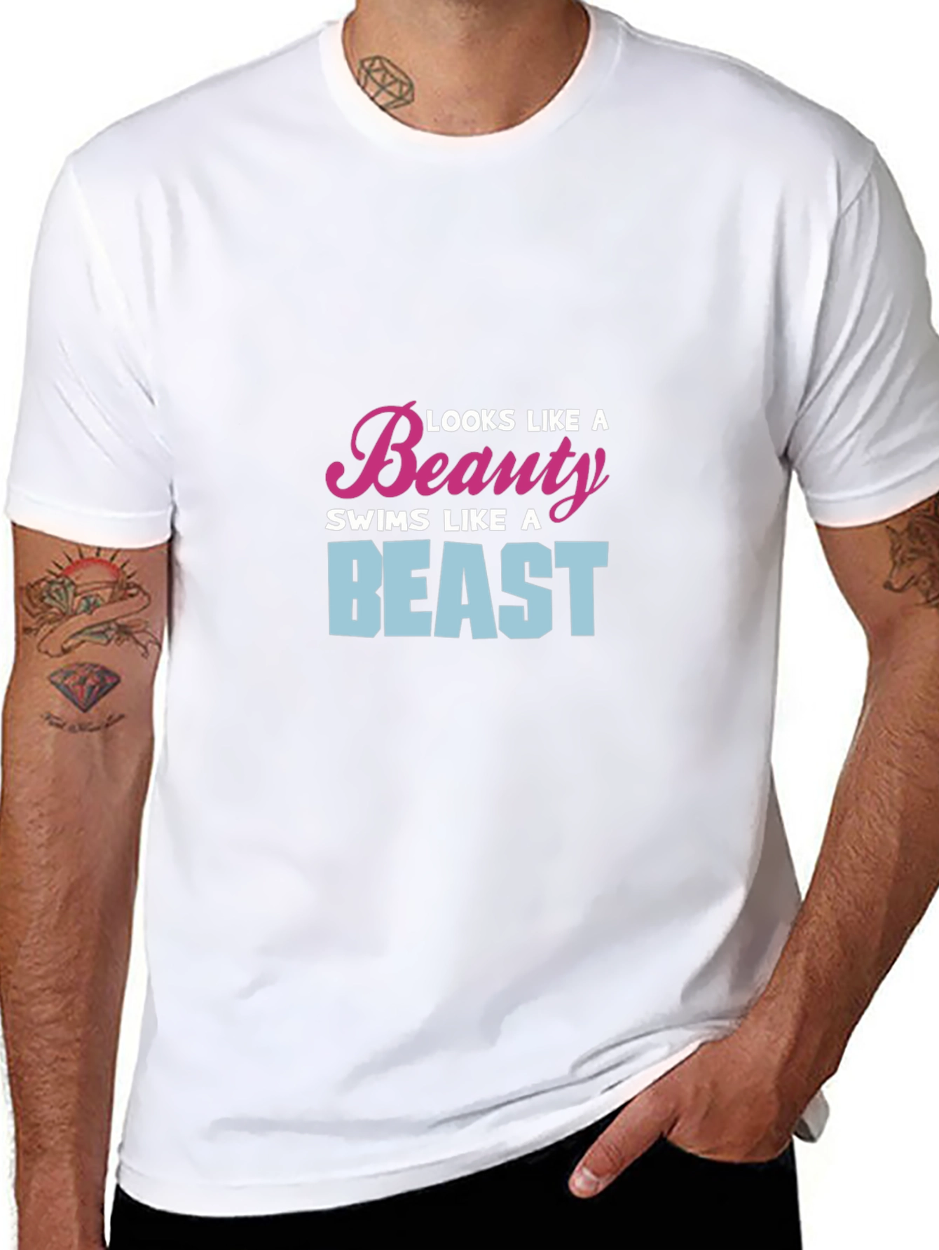 Beauty and Beast Swimmer Graphic Tee