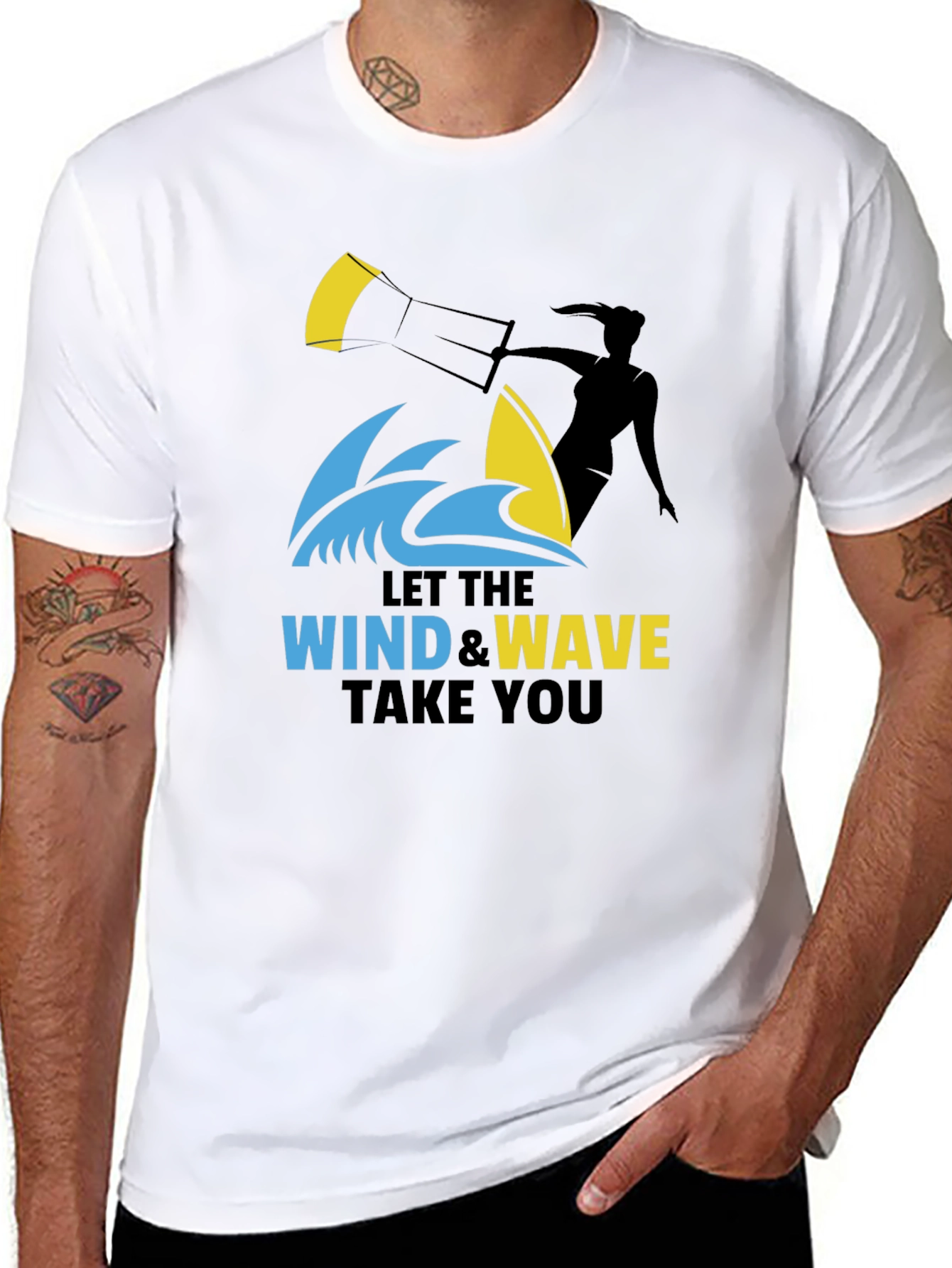 Wind & Wave Graphic T-Shirt: Kitesurfing Adventure Tee
