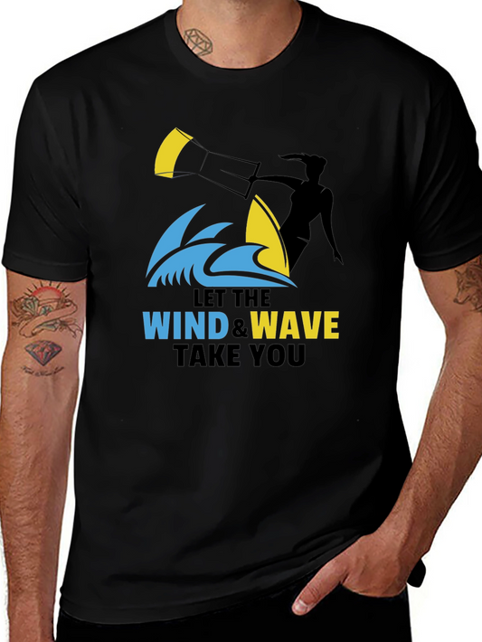 Wind & Wave Graphic T-Shirt: Kitesurfing Adventure Tee
