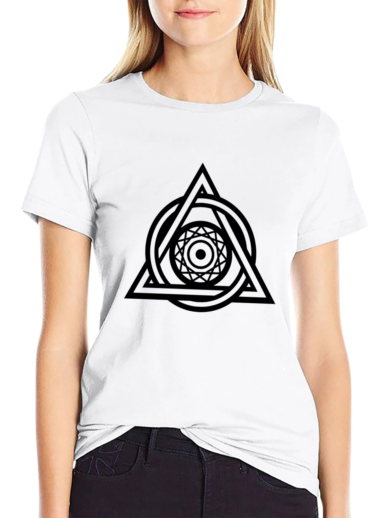 Geometric Black T-Shirt for Men