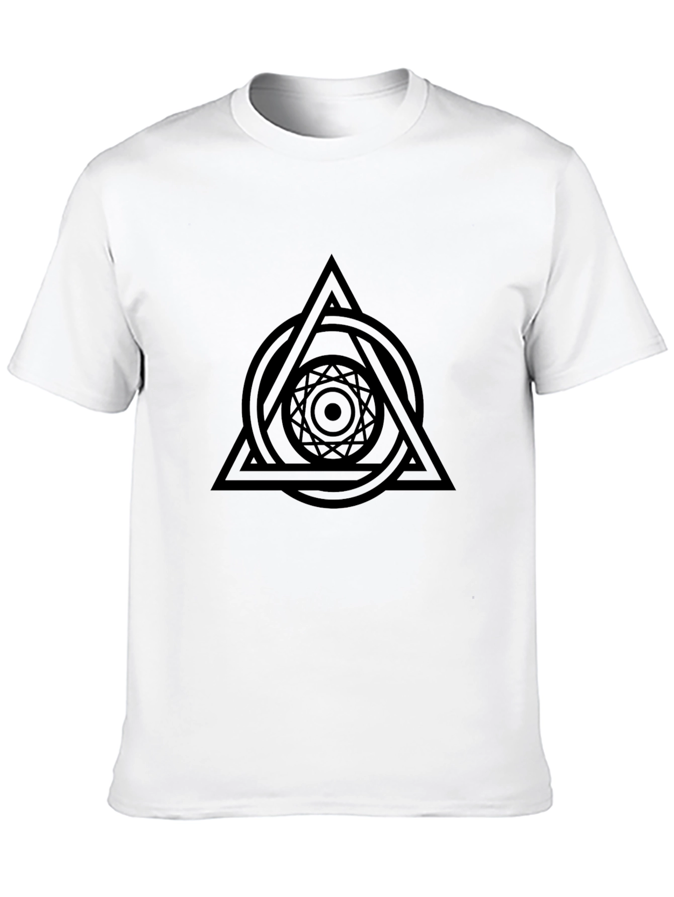 Geometric Black T-Shirt for Men
