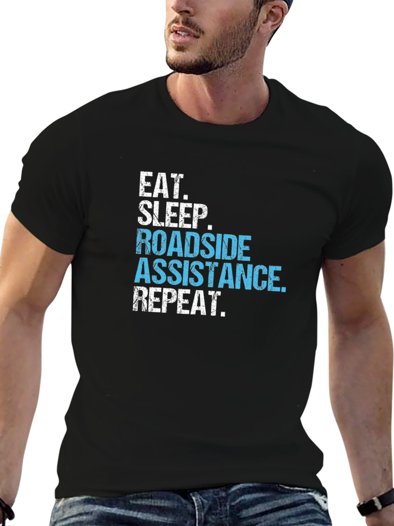 Roadside Assistance T-Shirt - Eat Sleep Repeat