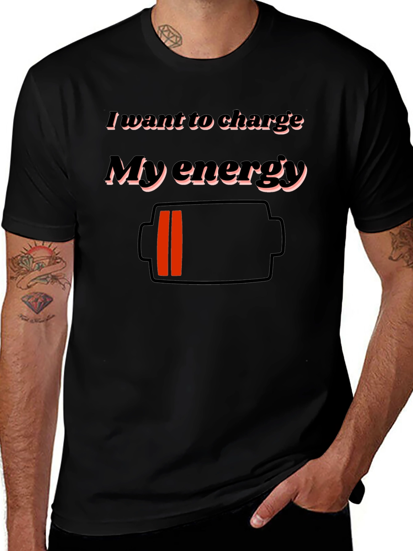 Charge My Energy Black Graphic Tee