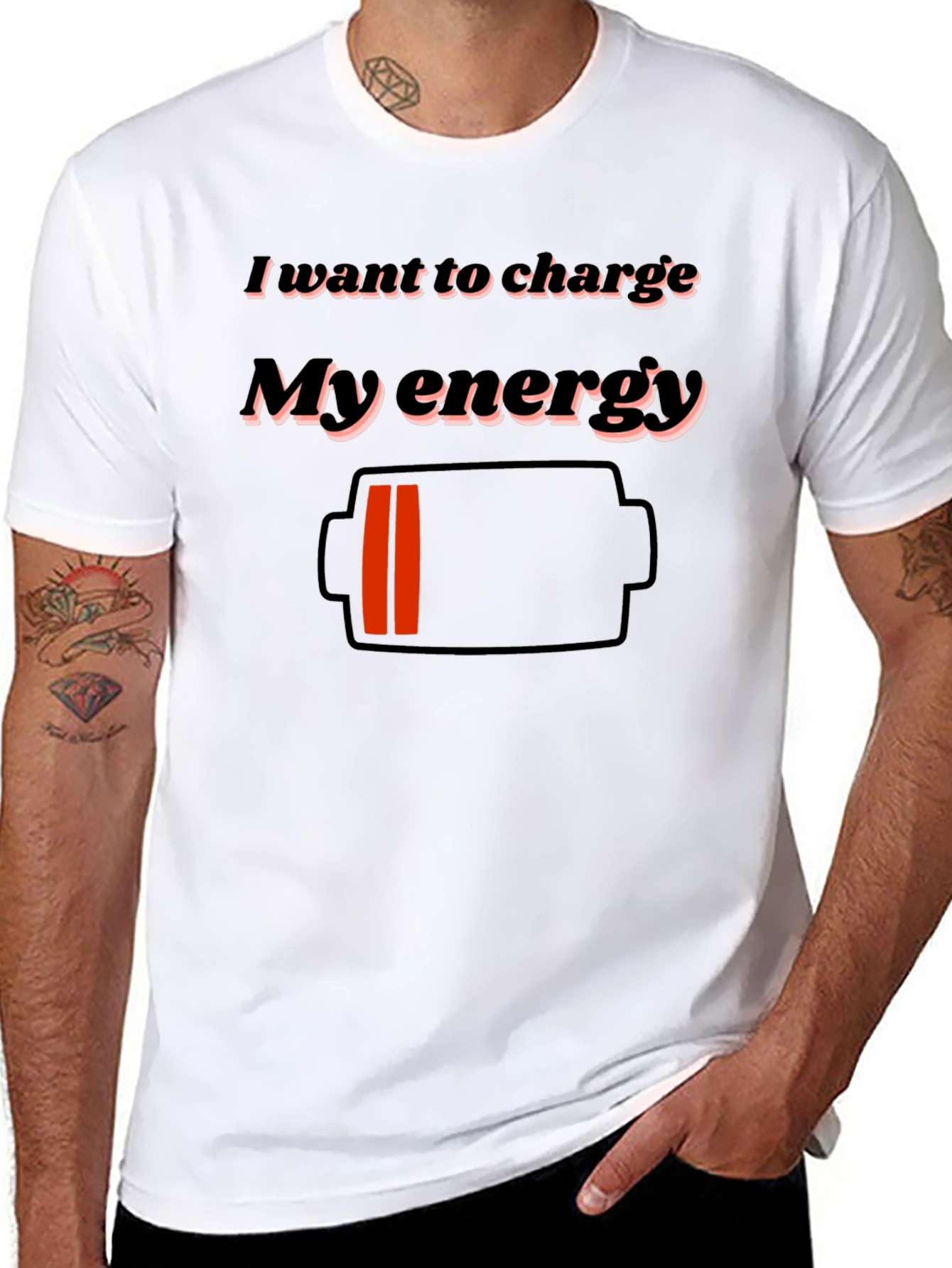 Charge My Energy Black Graphic Tee