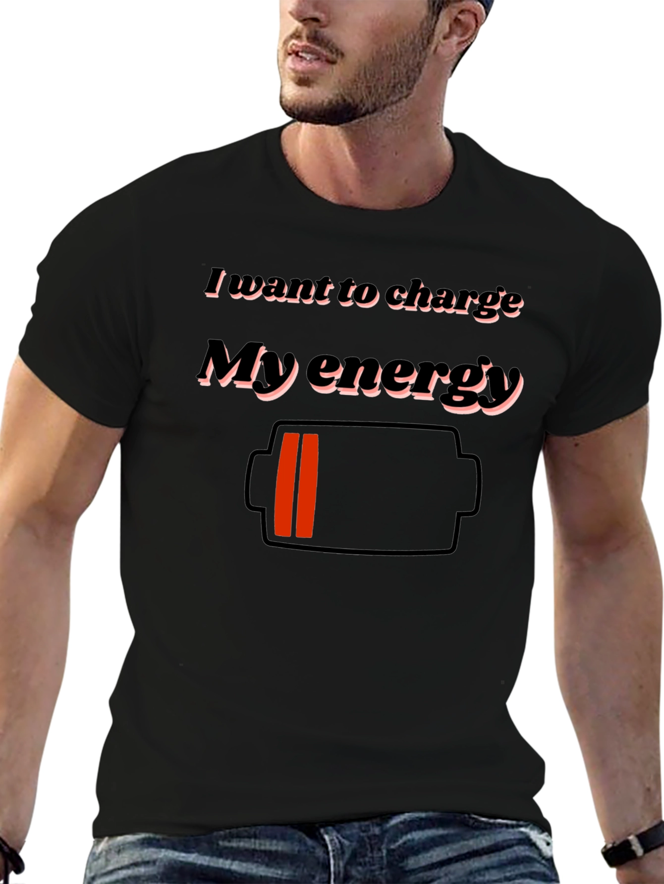 Charge My Energy Black Graphic Tee