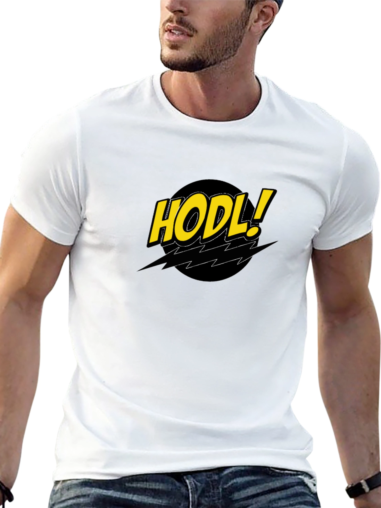 HODL! Comic Style Black Crypto T-Shirt