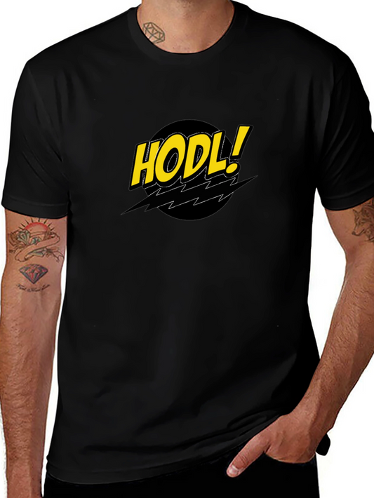 HODL! Comic Style Black Crypto T-Shirt