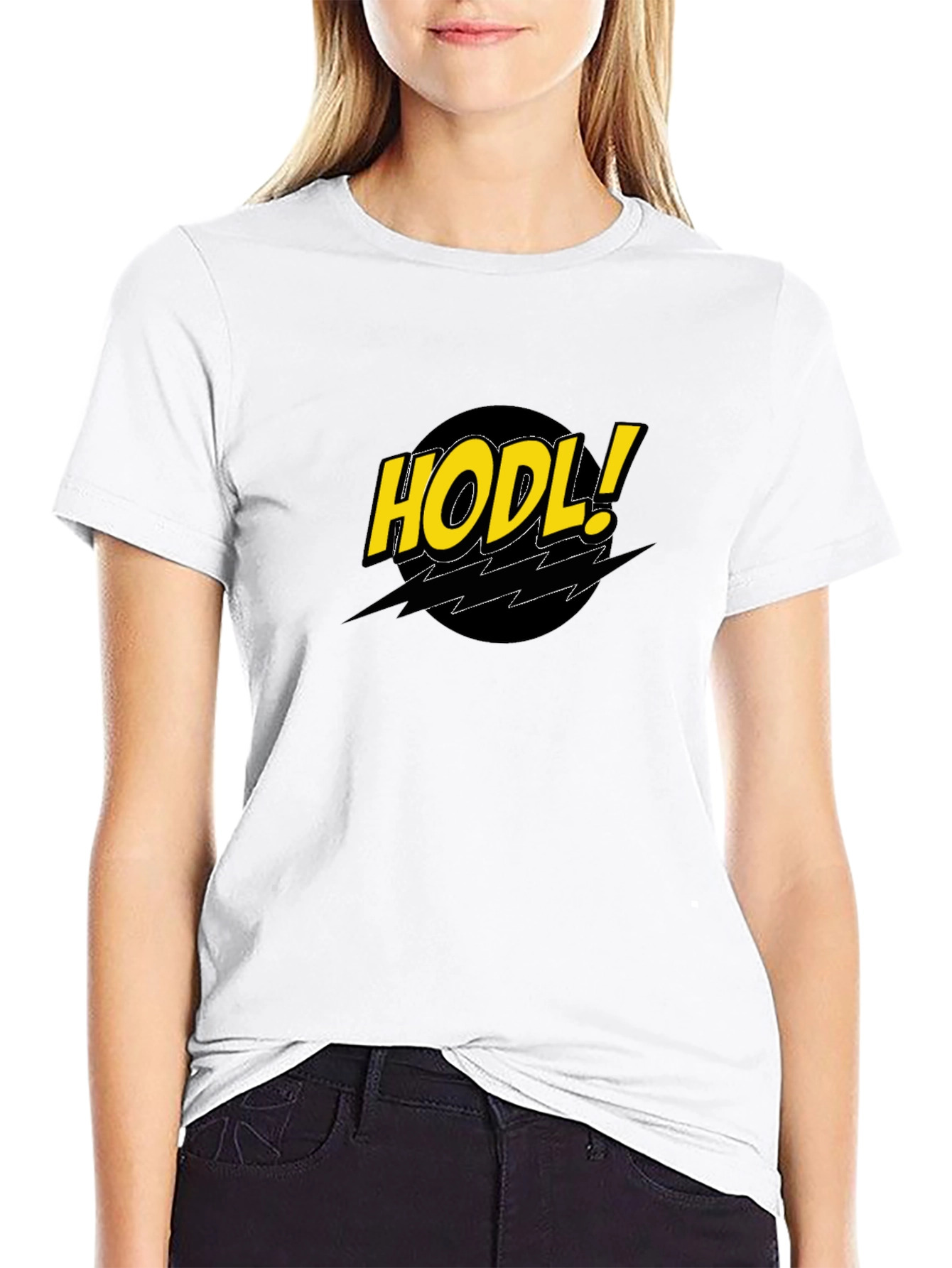 HODL! Comic Style Black Crypto T-Shirt