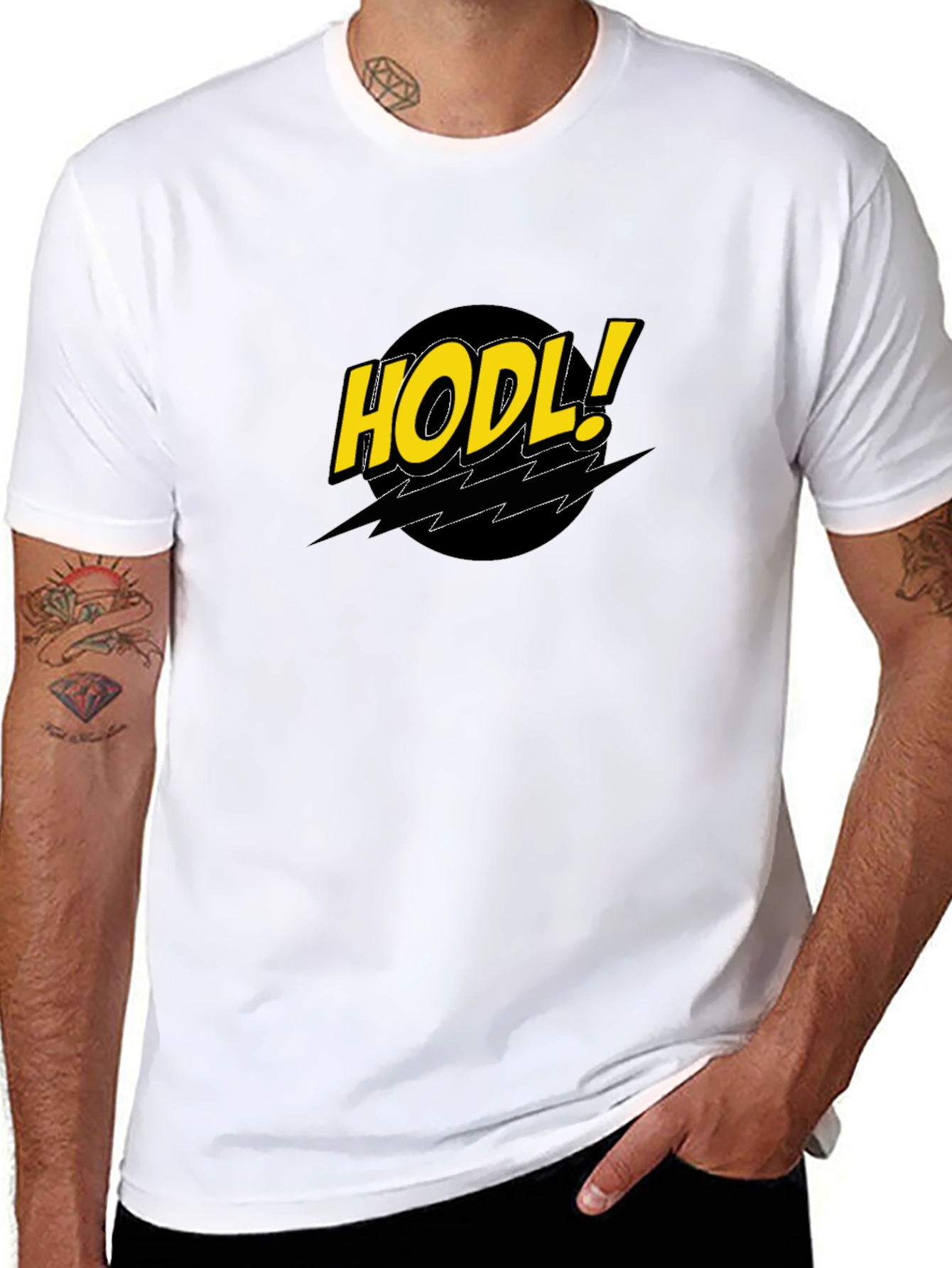 HODL! Comic Style Black Crypto T-Shirt
