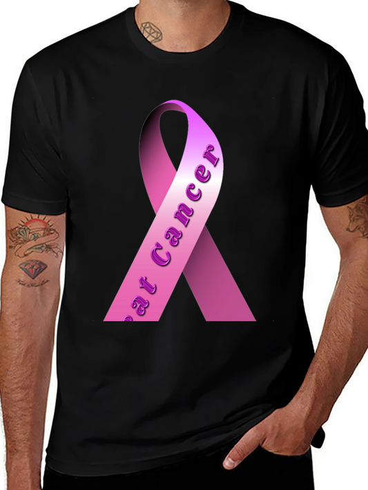 Pink Ribbon Breast Cancer Awareness Black T-Shirt
