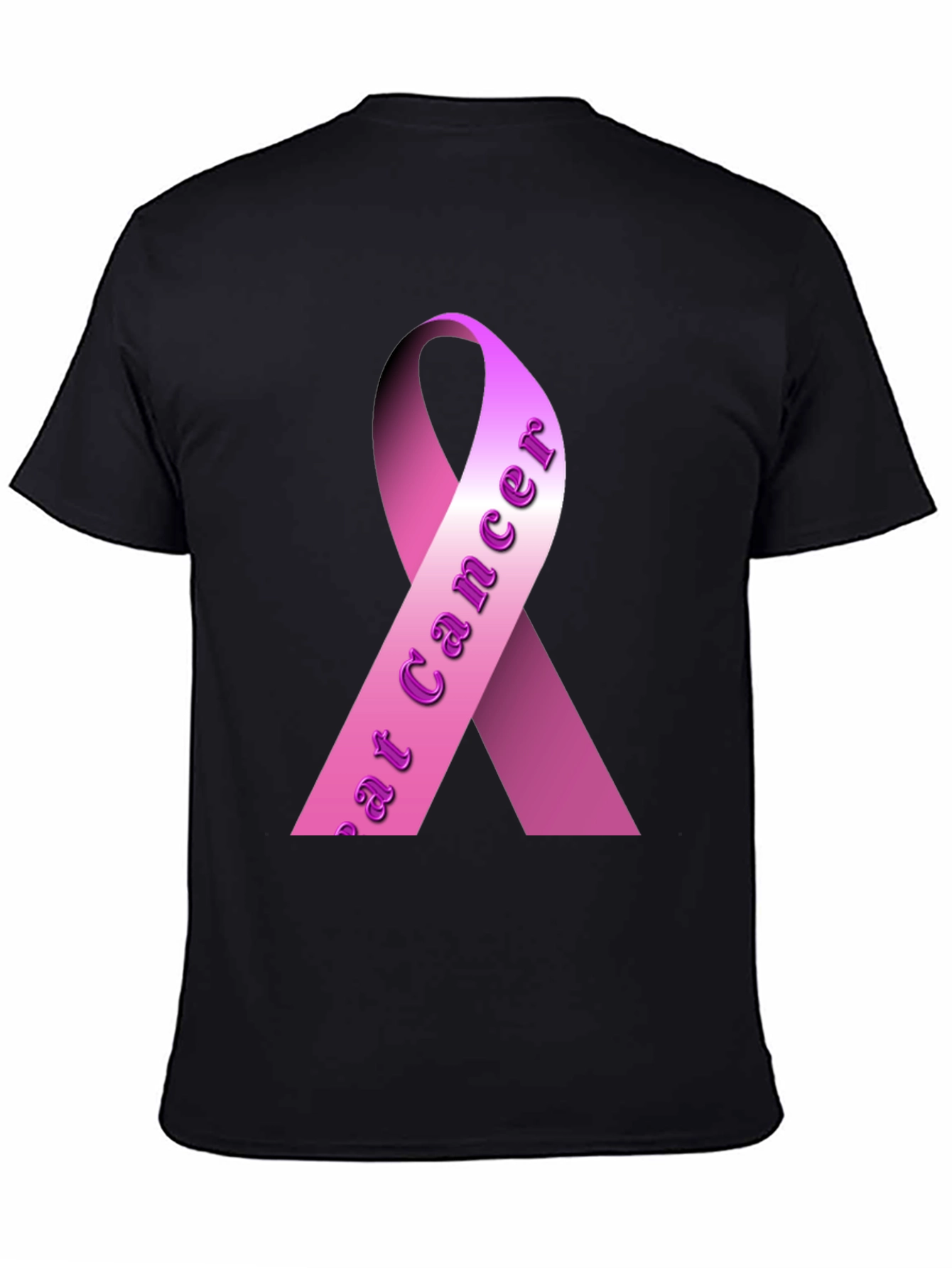 Pink Ribbon Breast Cancer Awareness Black T-Shirt