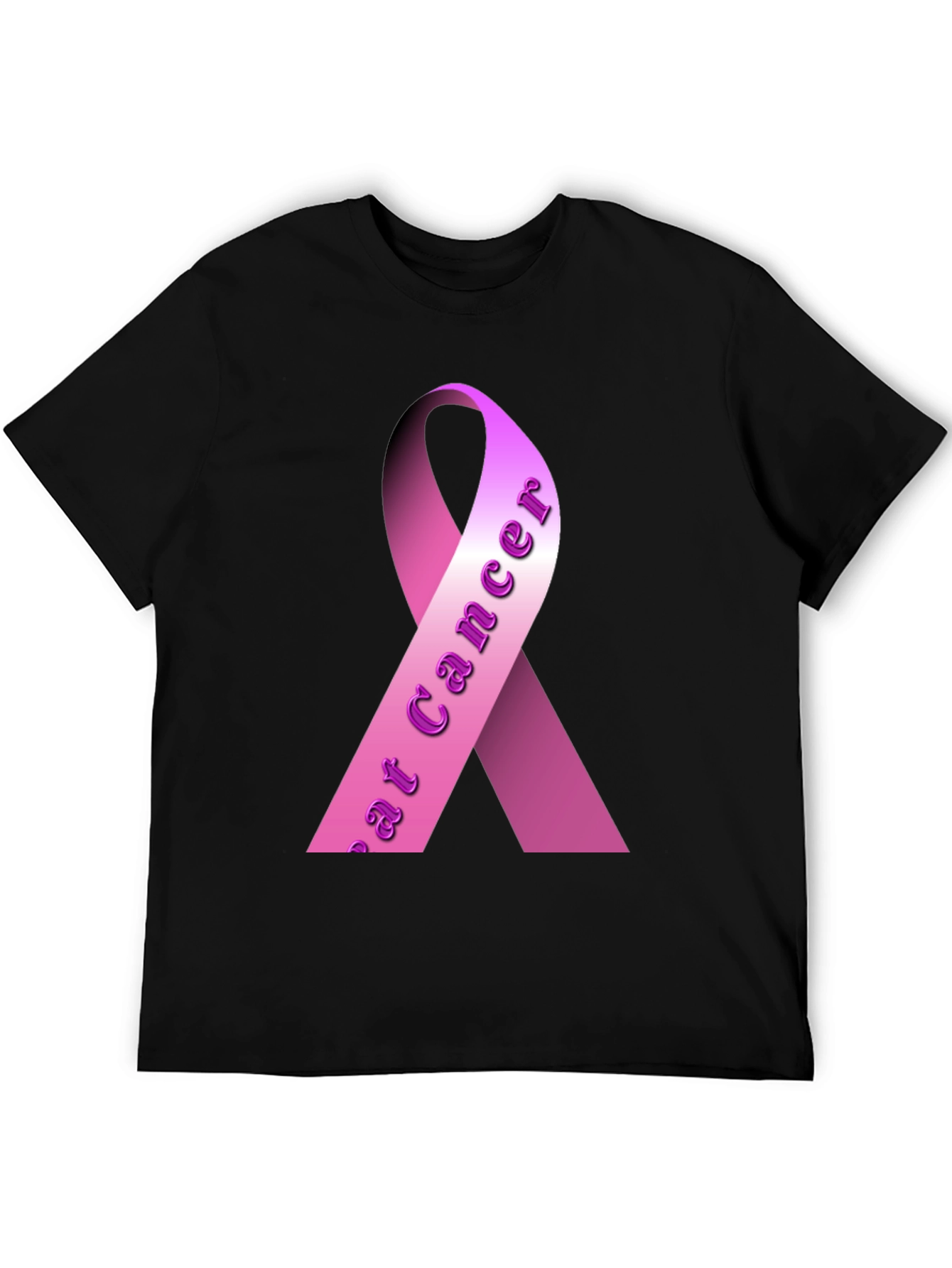 Pink Ribbon Breast Cancer Awareness Black T-Shirt