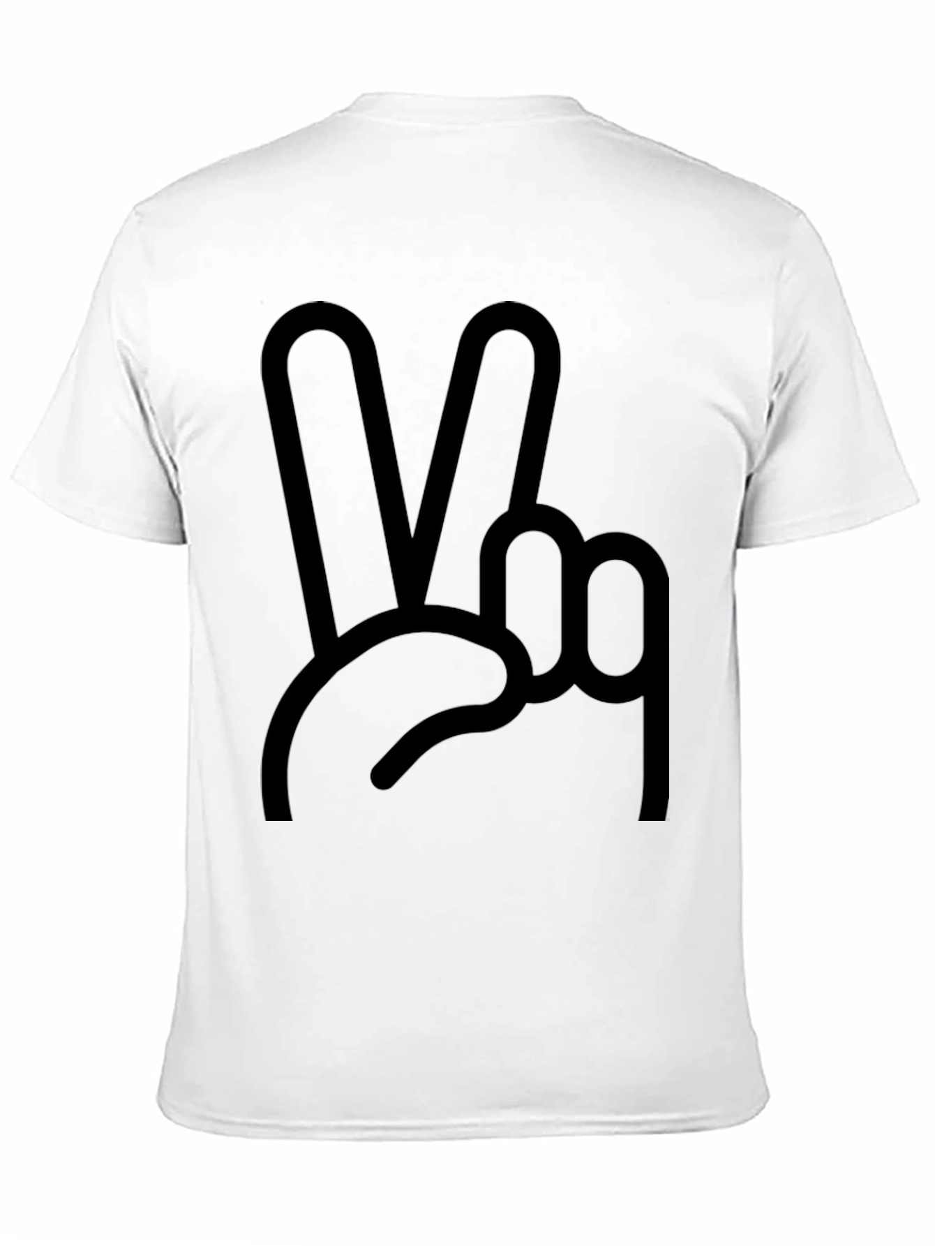 Peace Sign Graphic Tee - Black Cotton Blend Shirt