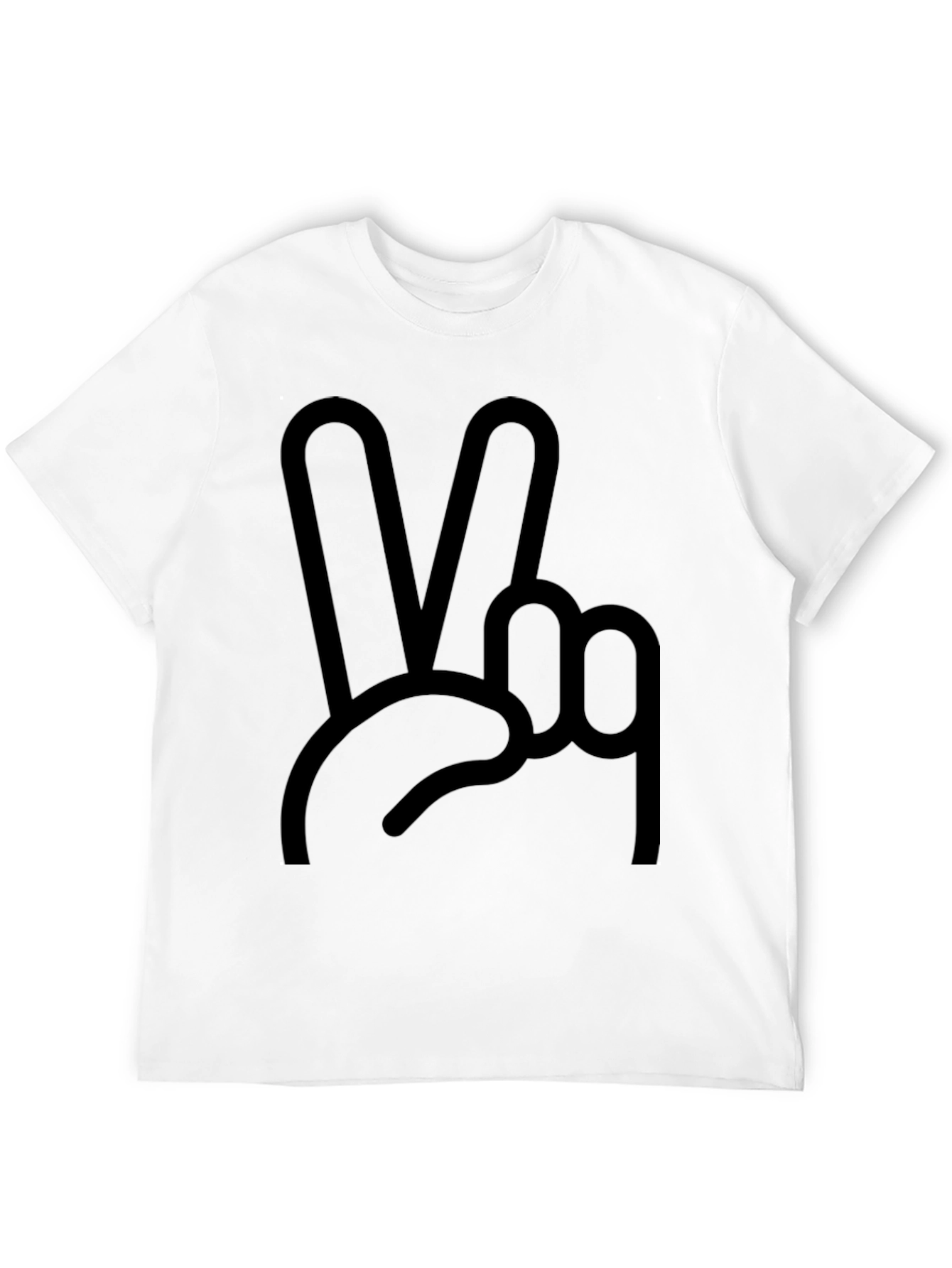 Peace Sign Graphic Tee - Black Cotton Blend Shirt