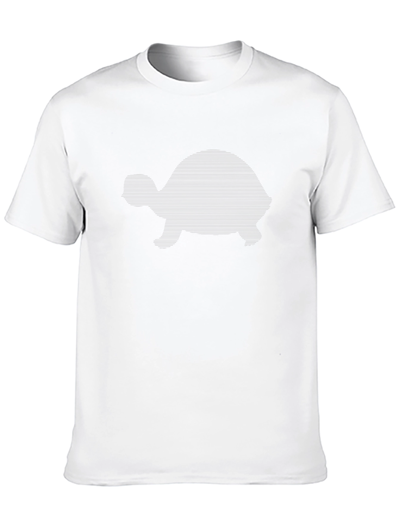 Turtle Line Art Graphic Tee - Black Casual T-Shirt