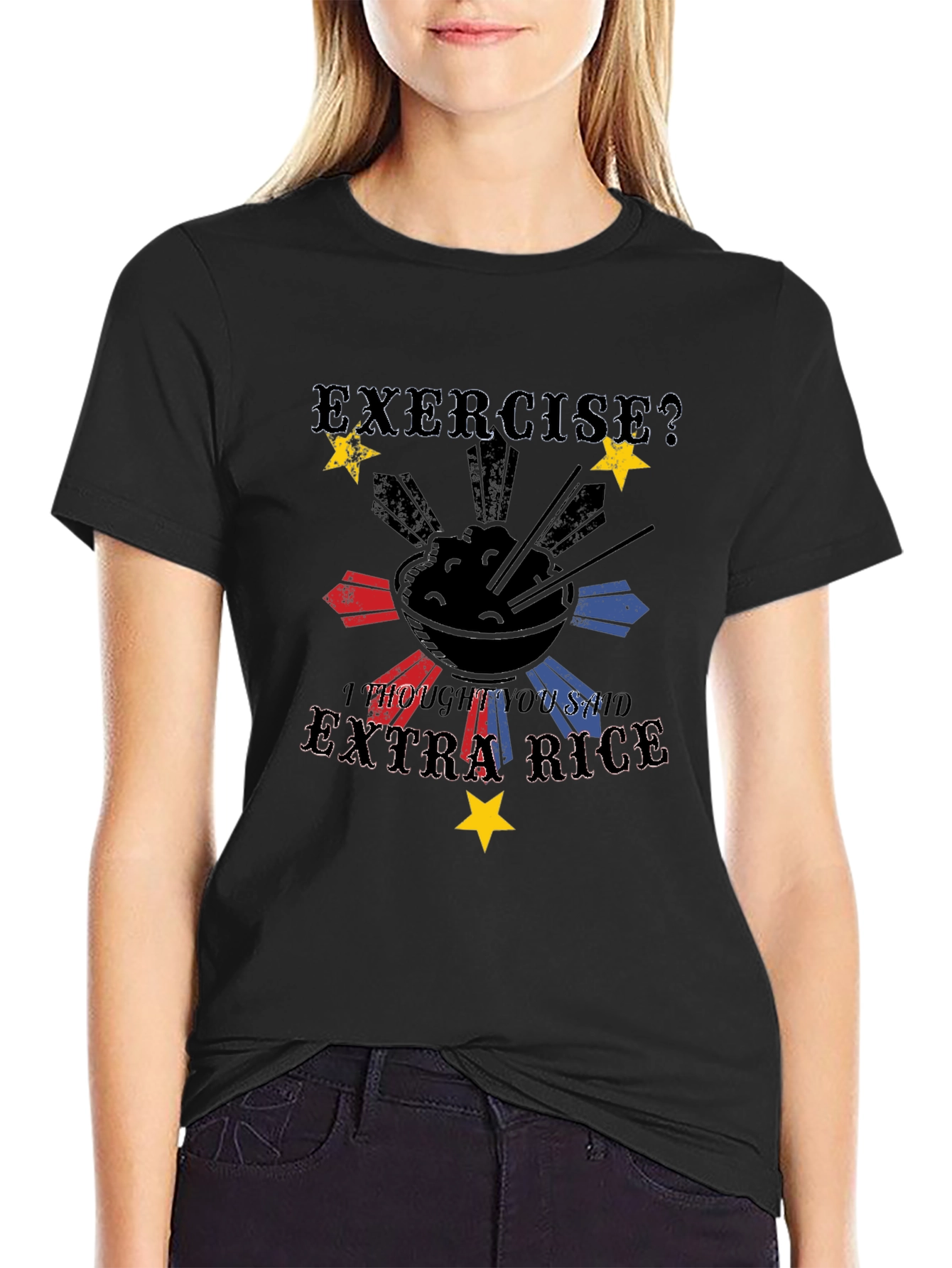Extra Rice Black Graphic Tee