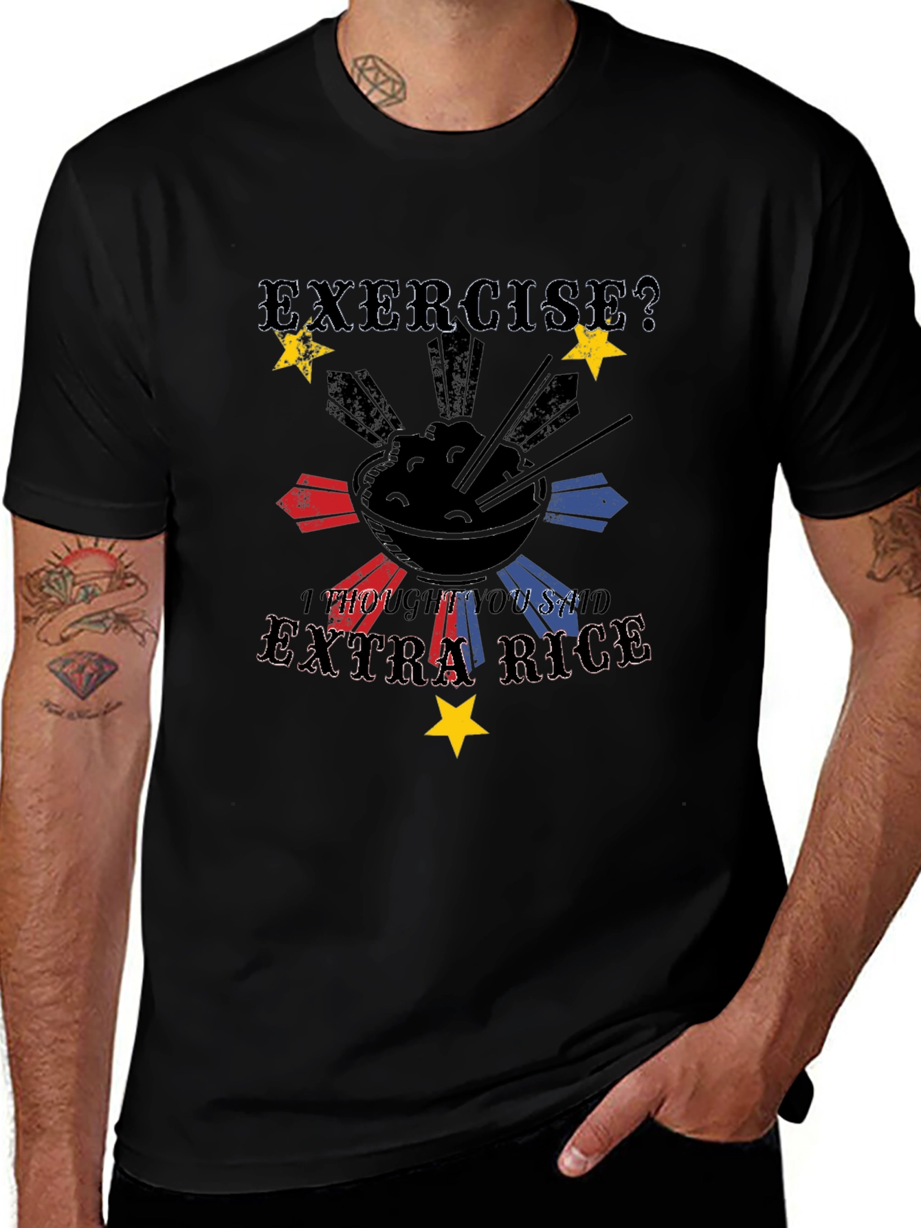 Extra Rice Black Graphic Tee