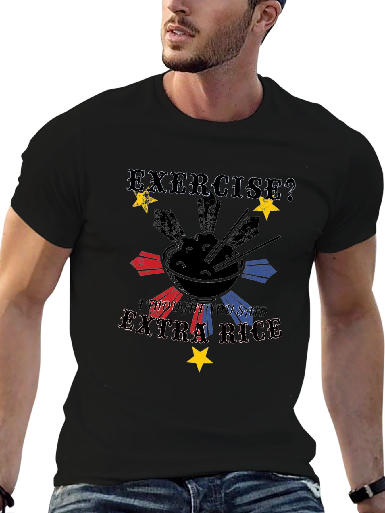 Extra Rice Black Graphic Tee