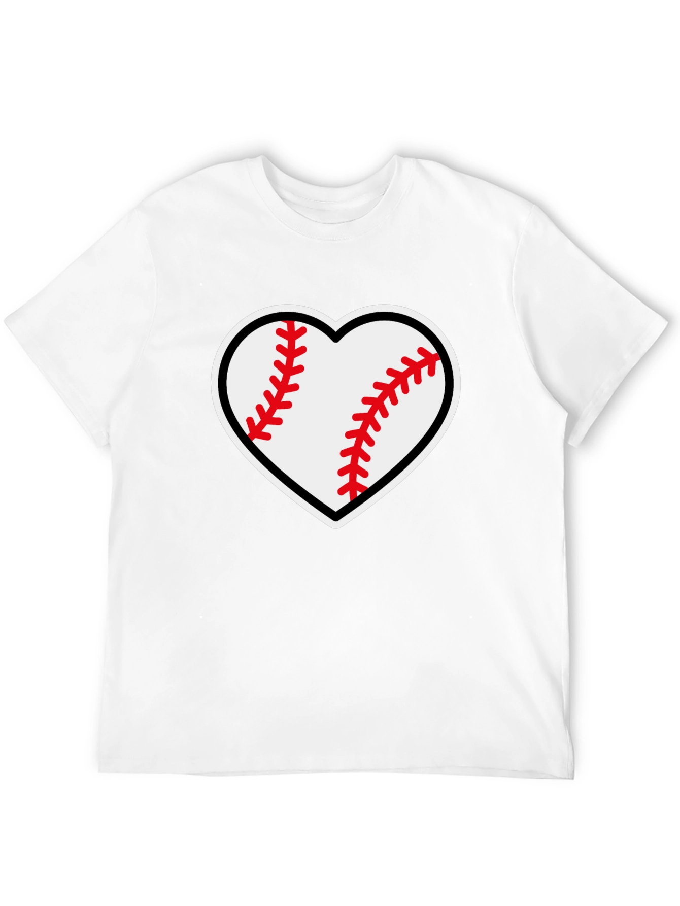 Baseball Heart Graphic Tee - Black T-Shirt