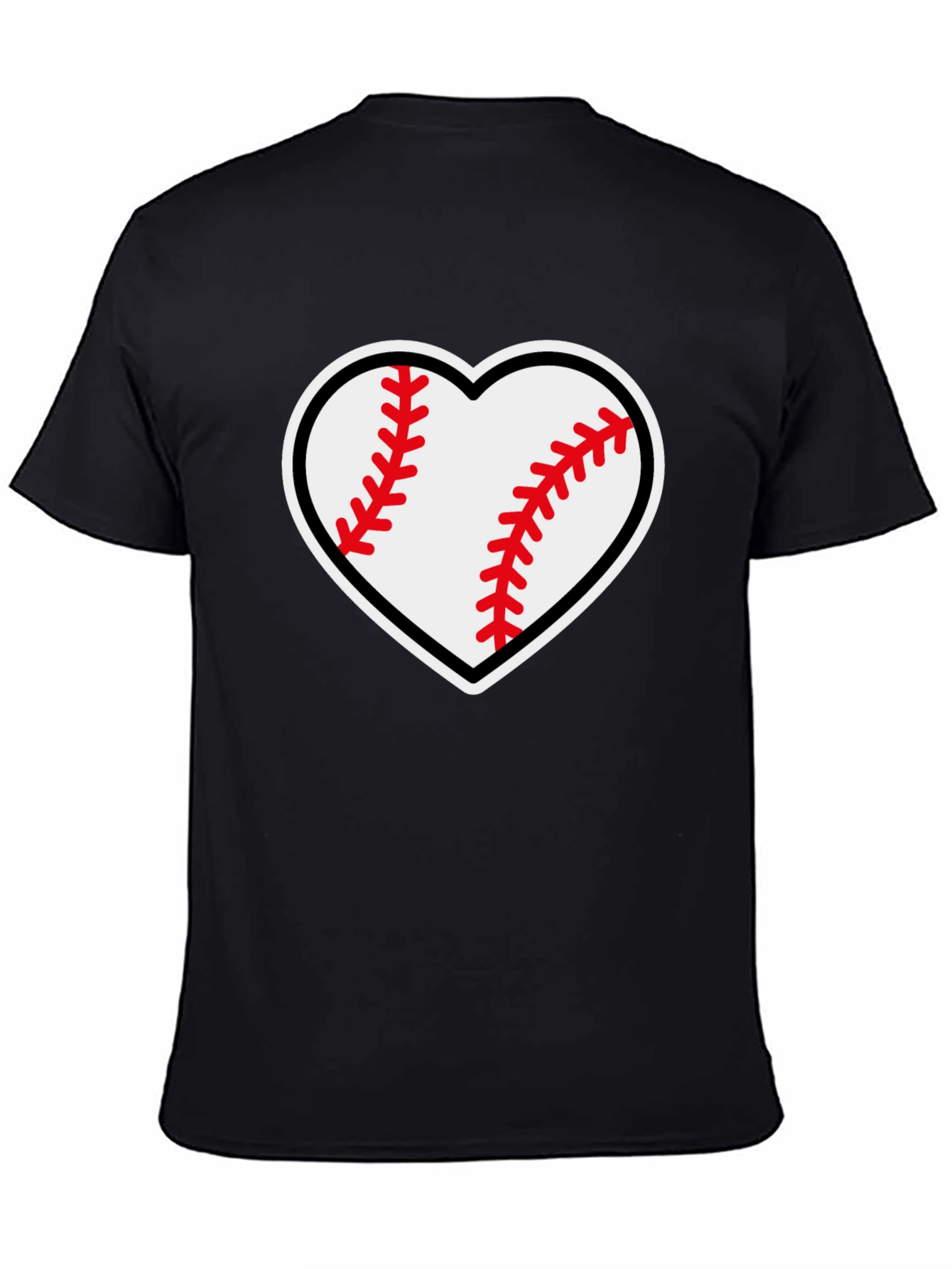 Baseball Heart Graphic Tee - Black T-Shirt
