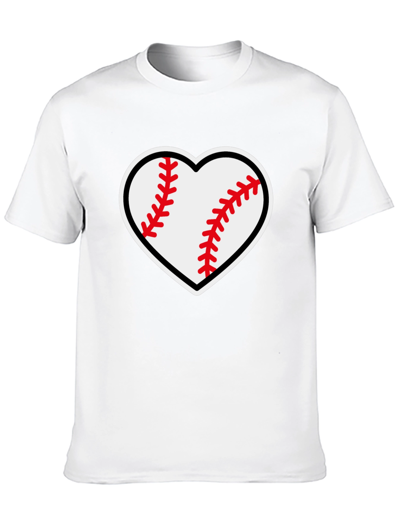 Baseball Heart Graphic Tee - Black T-Shirt
