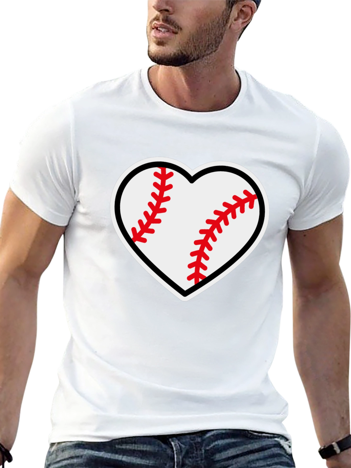 Baseball Heart Graphic Tee - Black T-Shirt
