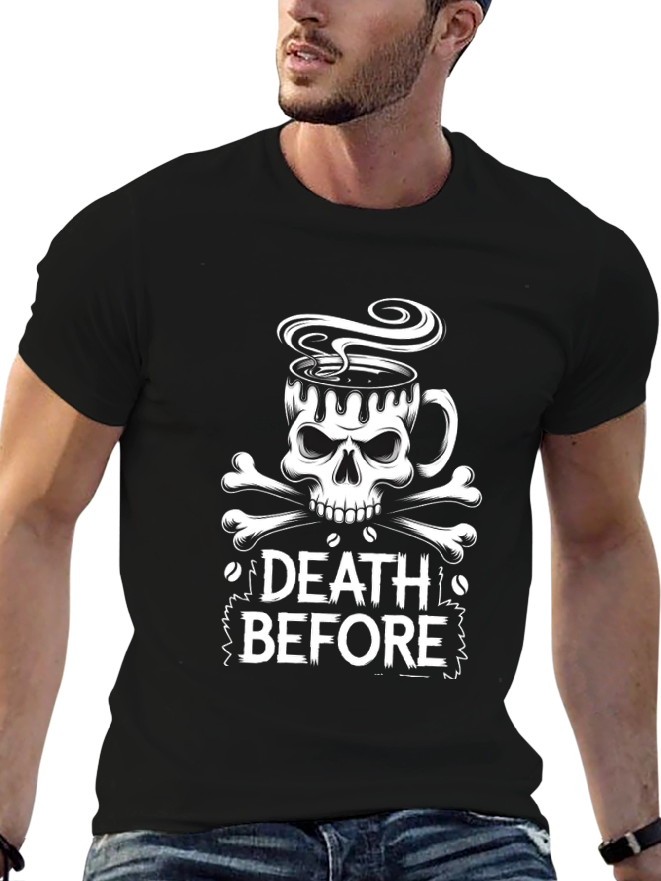 Death Before Coffee Black T-Shirt