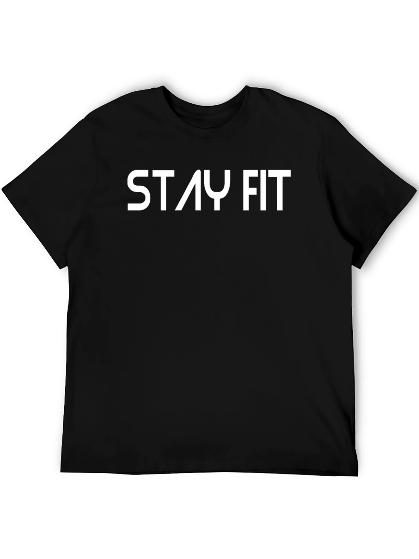 Stay Fit Black Graphic Tee
