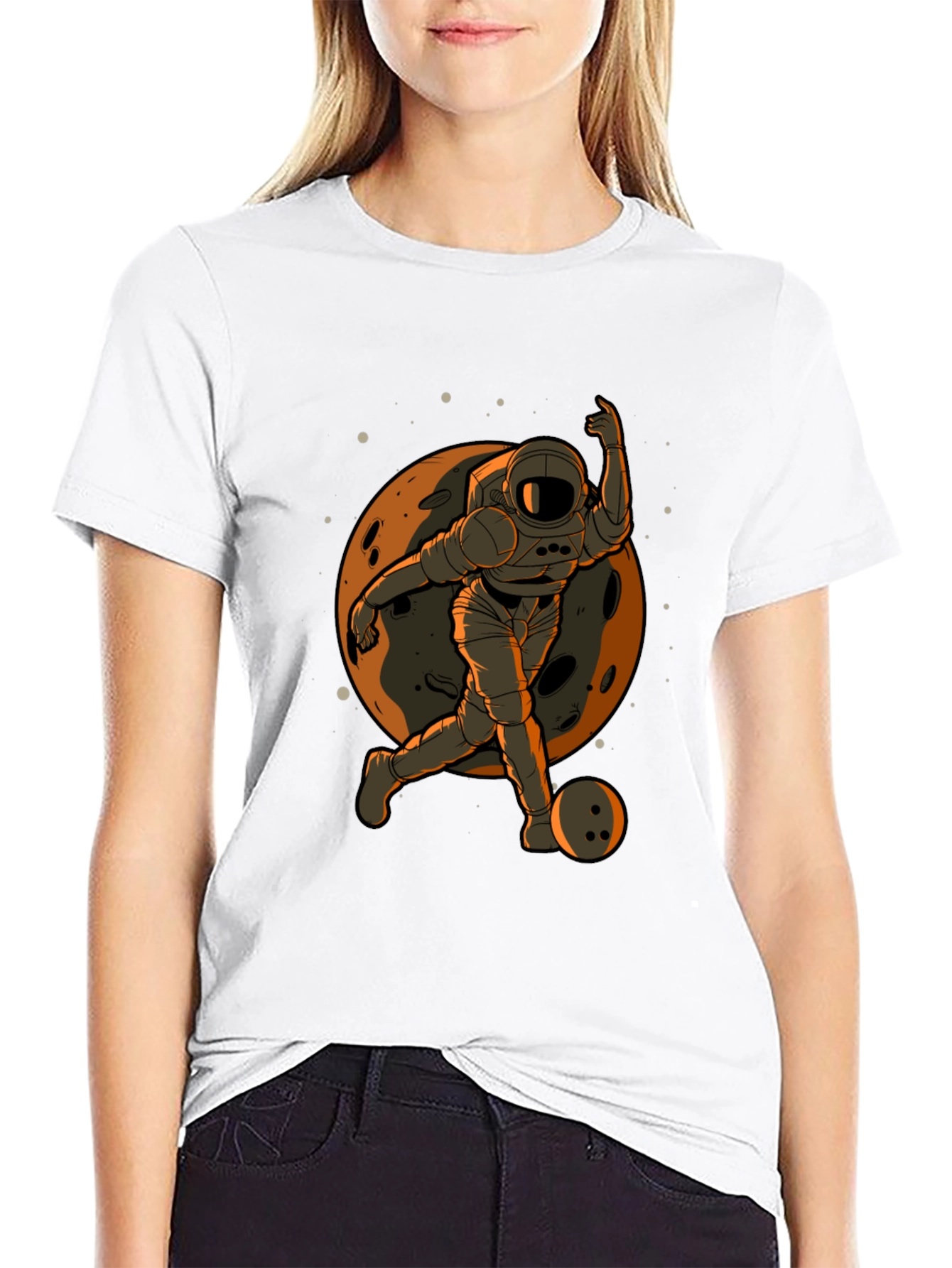 Astronaut Bowling T-Shirt - Space Themed Apparel