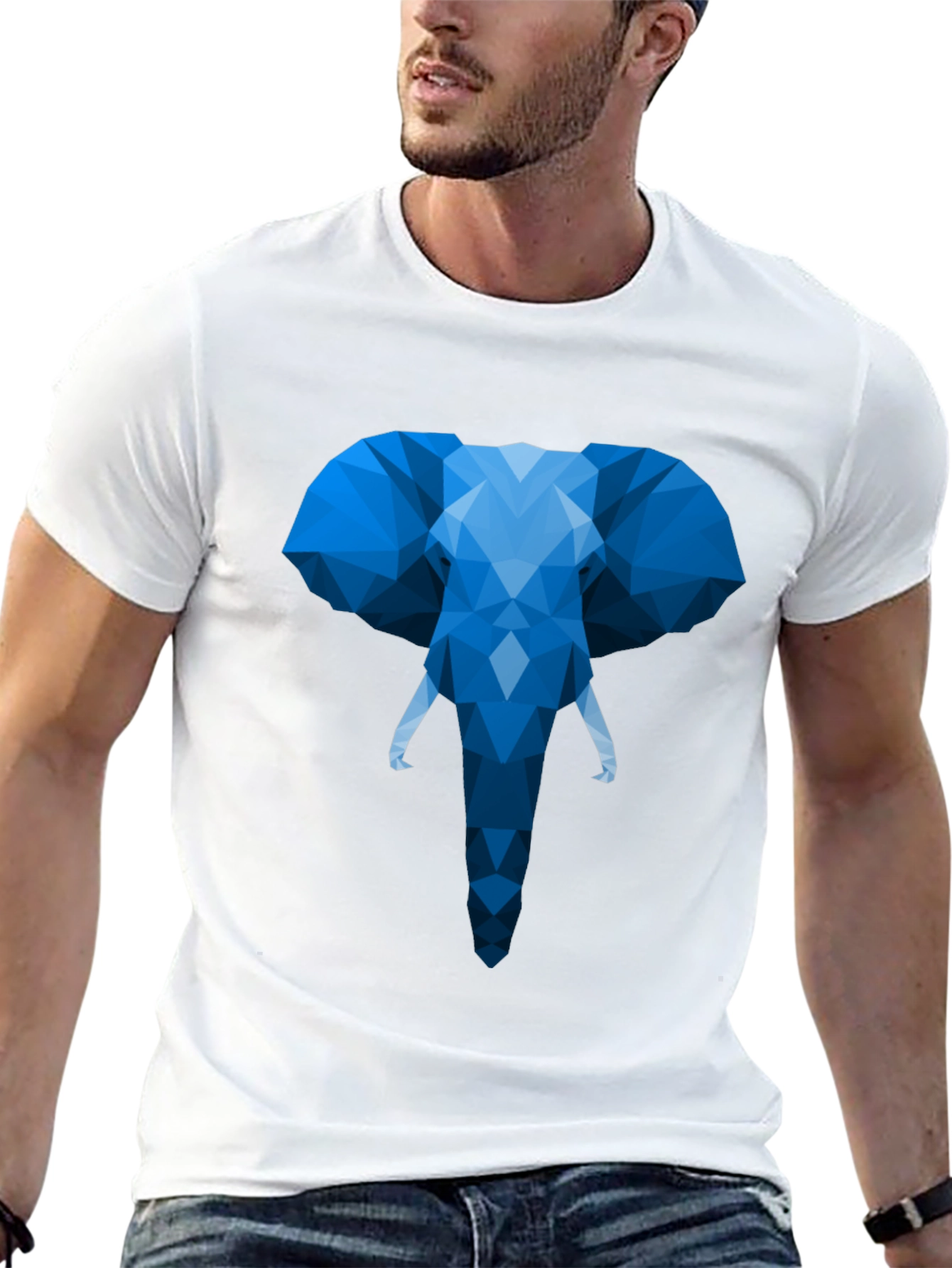 Geometric Elephant T-Shirt - Modern Design