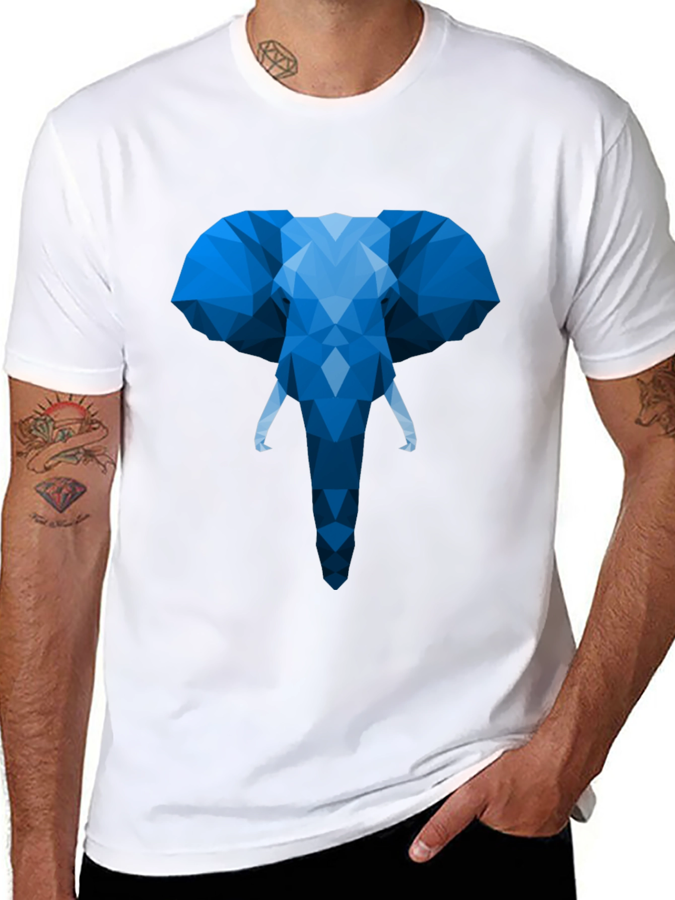Geometric Elephant T-Shirt - Modern Design